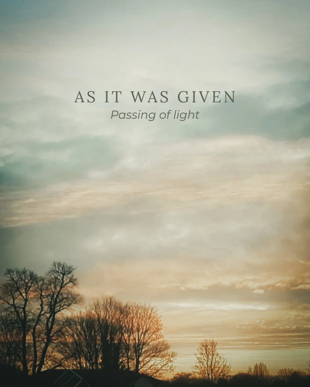 I&rsquo;ve always thought the sky understands something about us.

How it can feel heavy one day
and impossibly open the next.

How you can look up when everything feels crowded
and suddenly there&rsquo;s space again.

I&rsquo;m working on a new coll