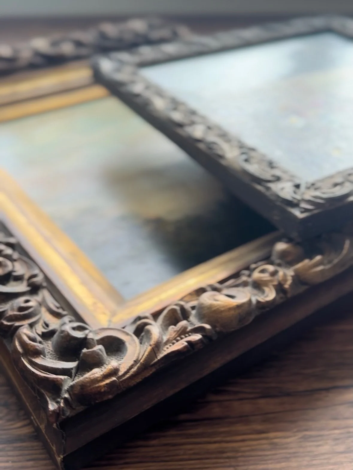 The carving, the weight, the age,
it&rsquo;s not ornament.

It&rsquo;s what holds the moment in place.

A small threshold,
something you look through.

A way of seeing the sky,
contained just enough to keep it.

A window you return to,
again and agai