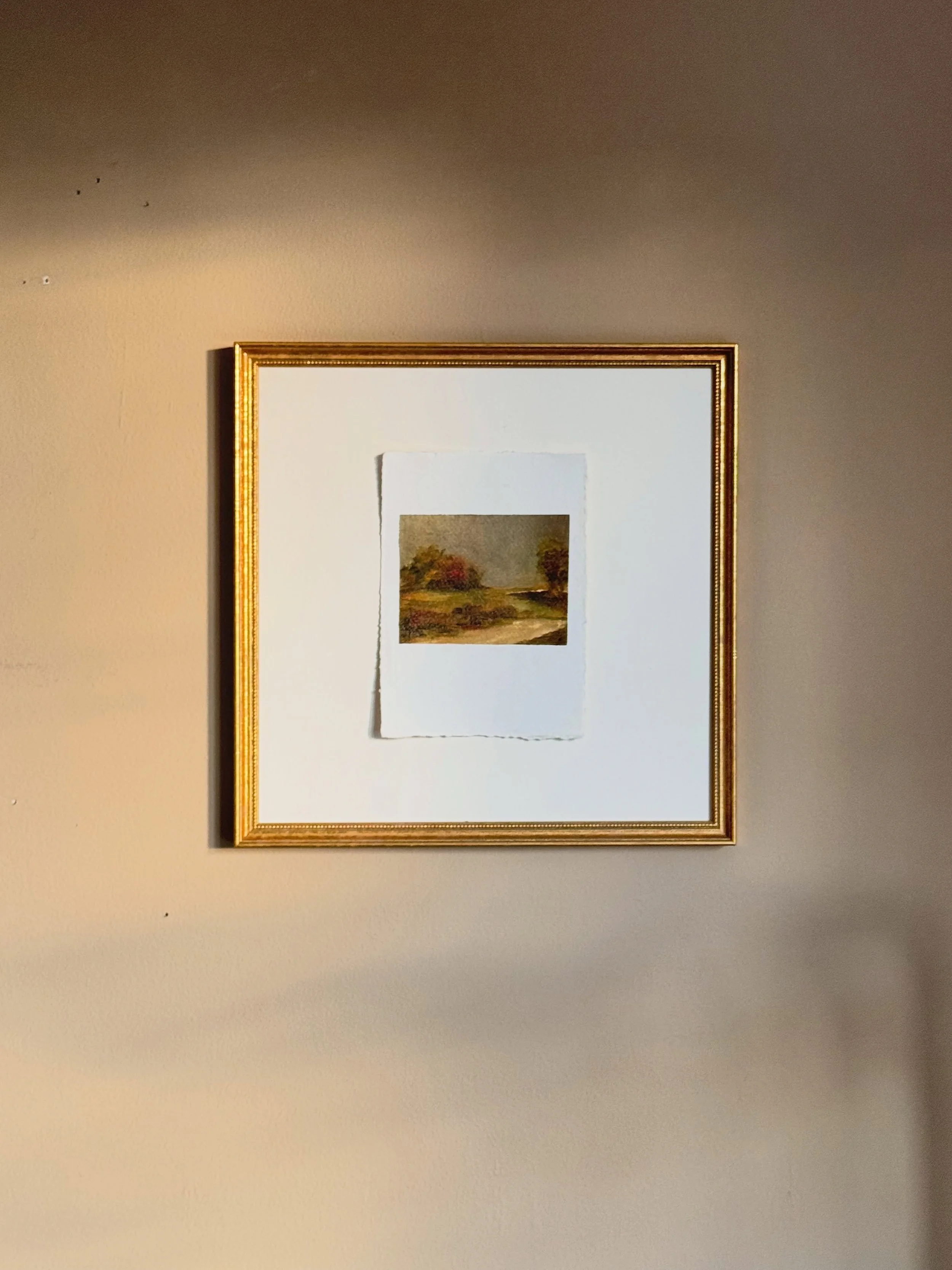 There is something about autumn light that makes everything feel a little more golden. 

This small landscape from The Way Home catches that moment when the day begins, a quiet path painted in gold, it&rsquo;s just a glimmer because that&rsquo;s all 