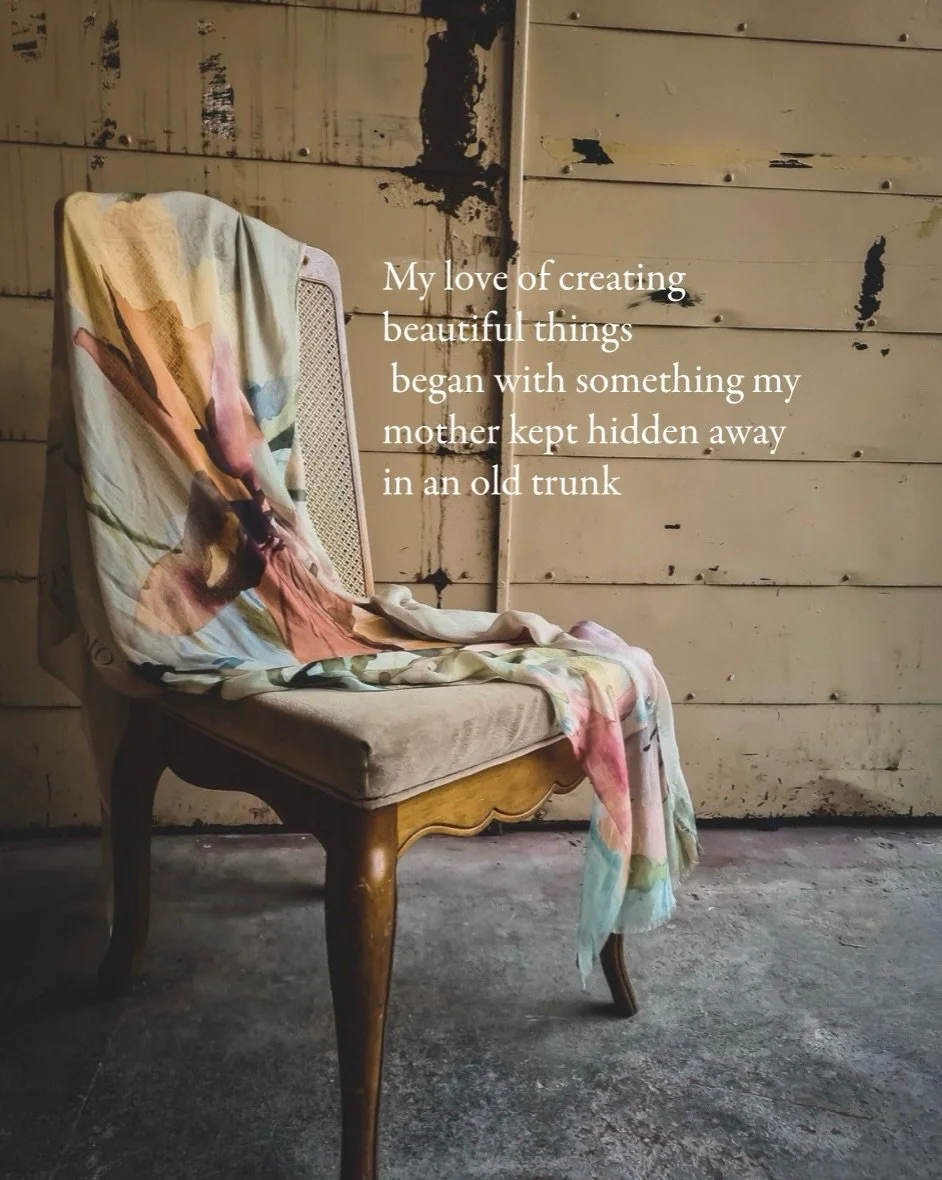 I&rsquo;ve been thinking about how much of our creative identity is formed long before we understand it ourselves.

My love of heritage, beautiful materials and timeless design began with my mother&rsquo;s old trunk, filled with fabrics and garments 