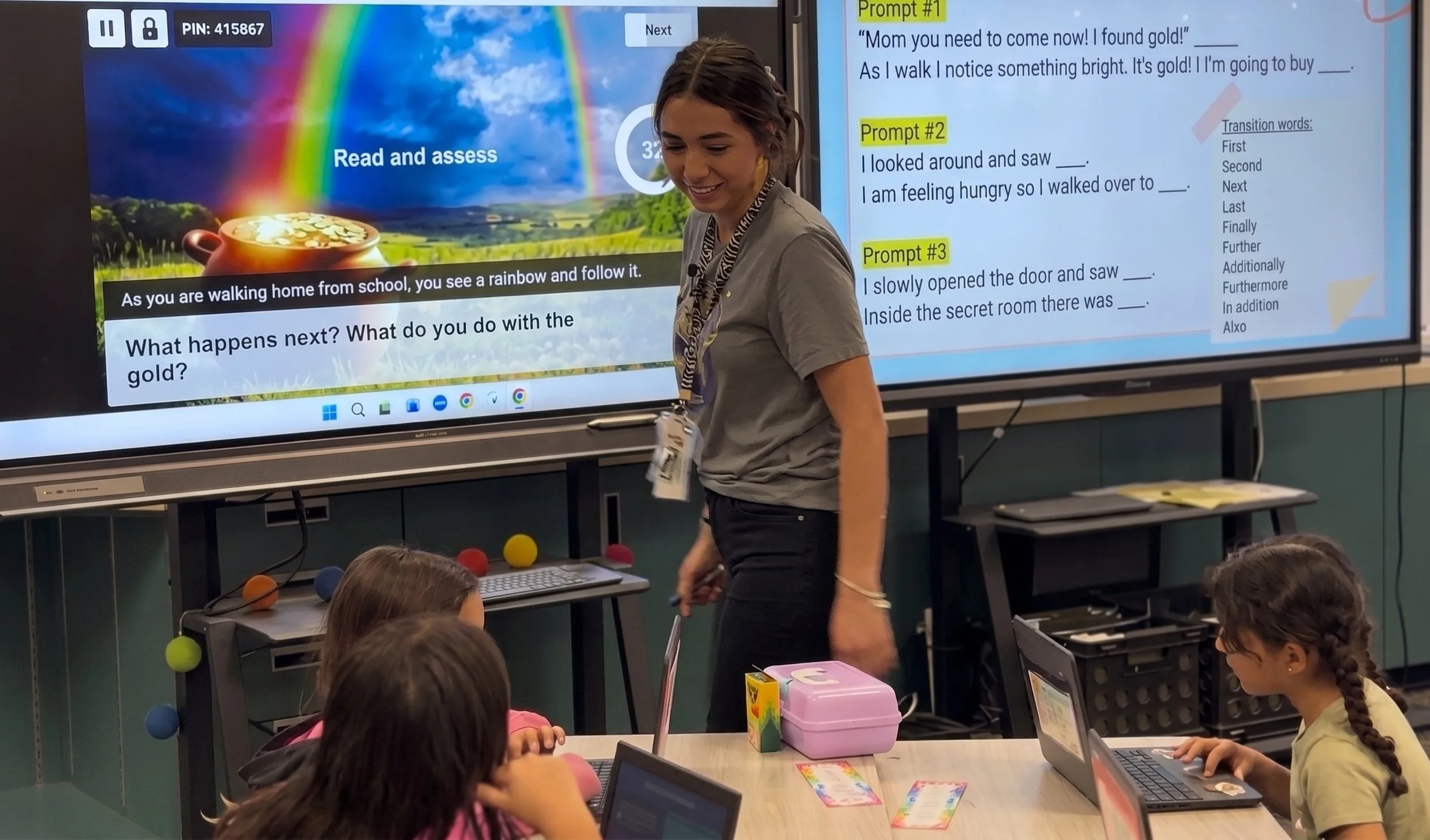 WeWillWrite writing prompt in classroom with teachers and students