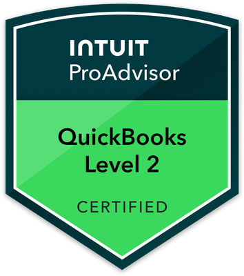 Intuit QuickBooks Online Level 2 Certified ProAdvisor badge