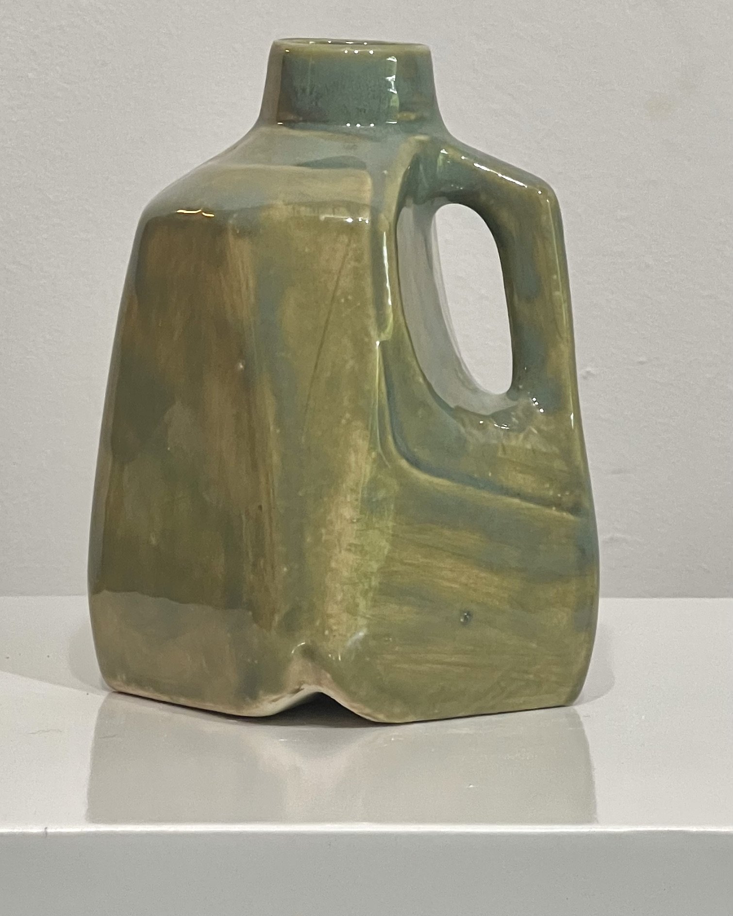 Textured Turquoise Ceramic Milk Jug Vase No. 26.45