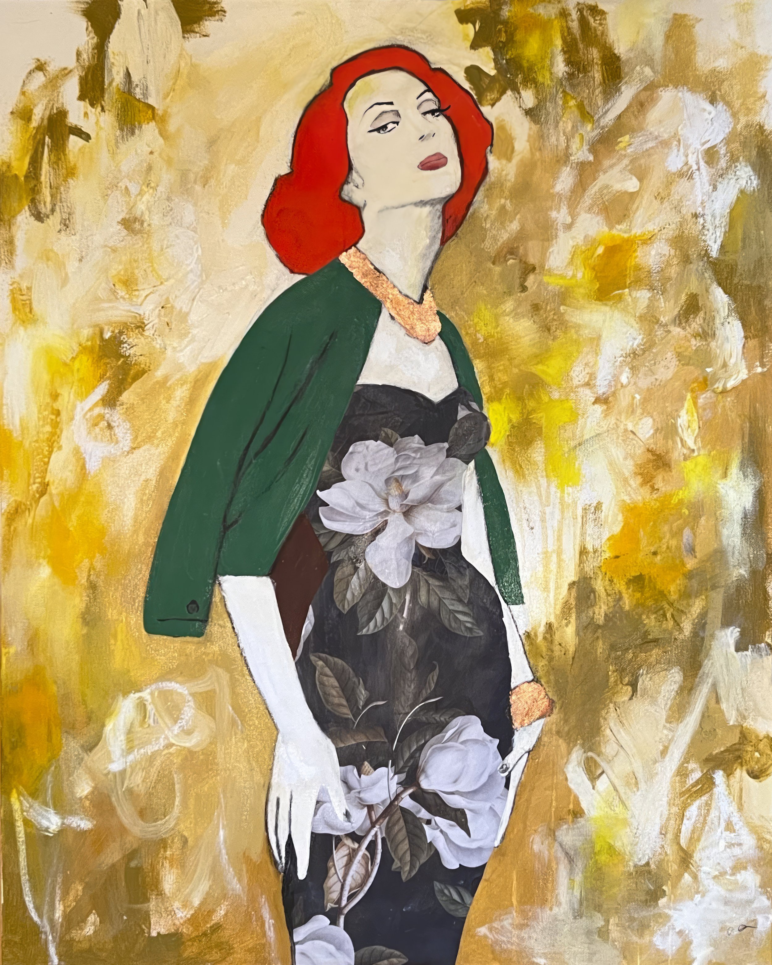 Gertrude, Cold Wax and Mixed Media on Canvas, 30 x 24 in., 2023 &lt;em&gt;Private Collection&lt;/em&gt;