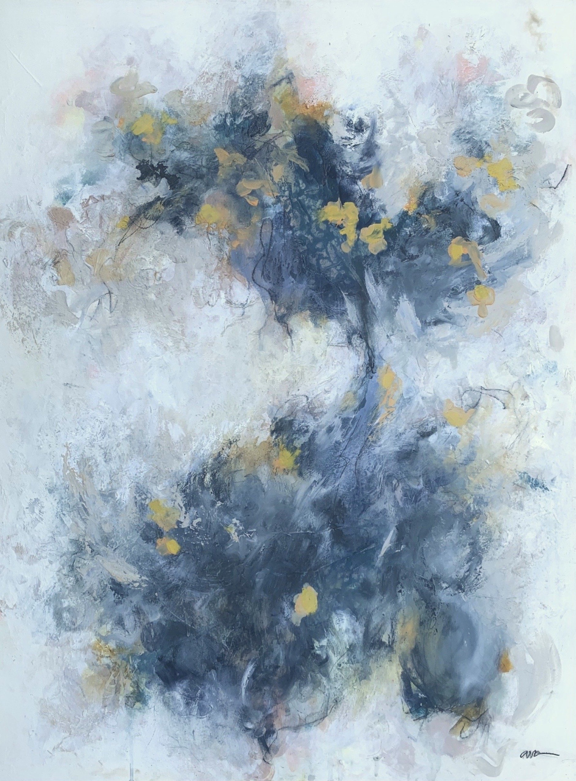 Blue Dichotomy Mixed Media on Canvas, 40 x 30 in., 2022 &lt;em&gt;Private Collection&lt;/em&gt;