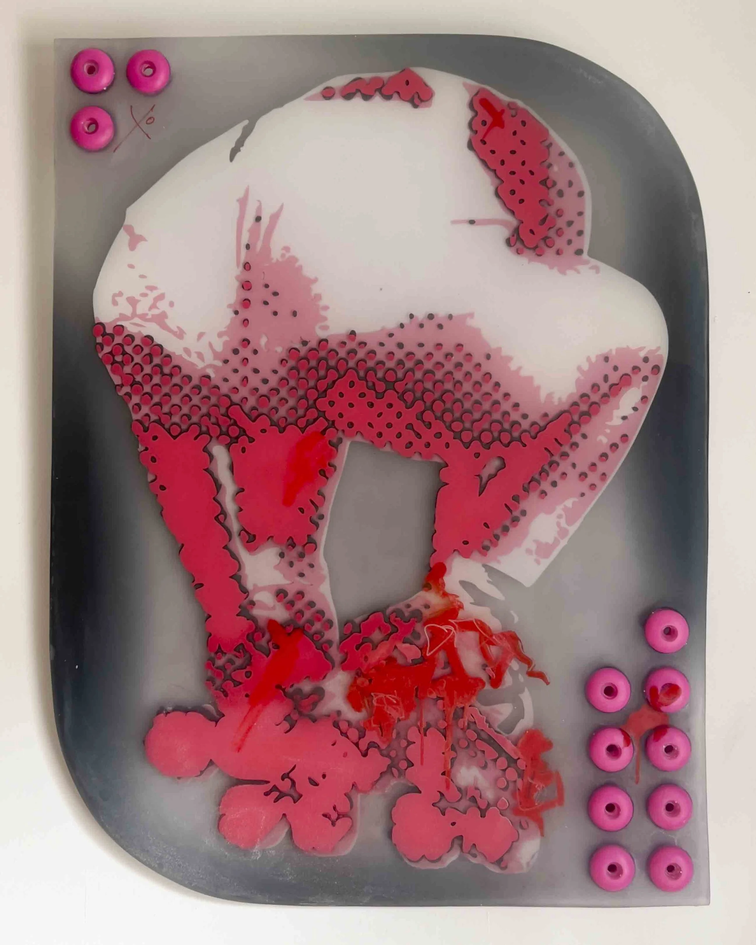 Skater Butt, Acrylic, Resin and Skateboard Wheels, 2026