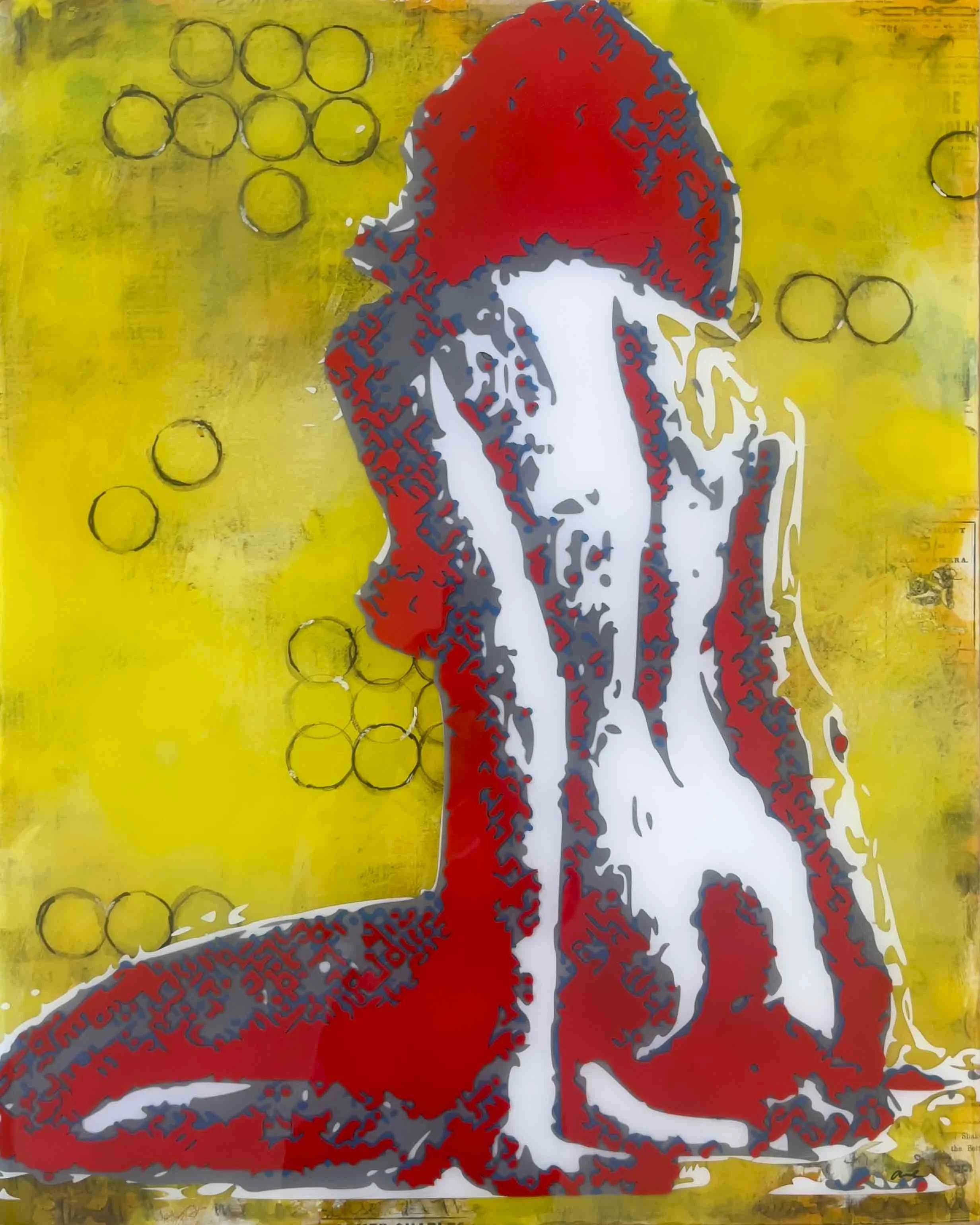 Give me a Moment, Resin, Acrylic and Mixed Media on Cradled Wood, 2025