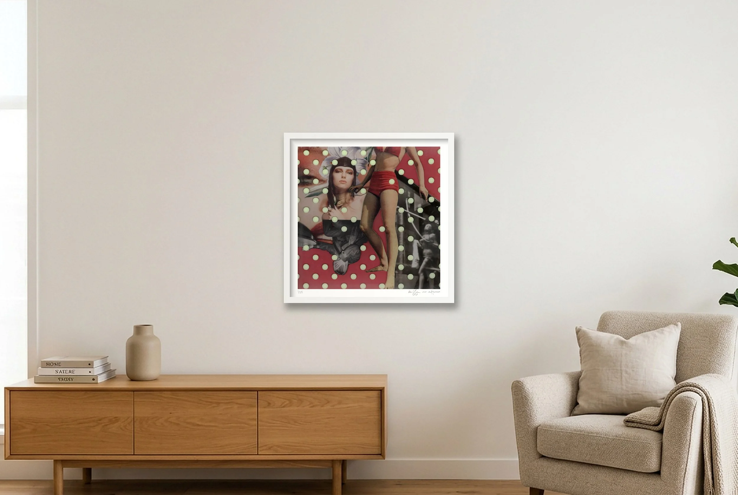 Show Pony by Alissa Van Atta displayed in a white wood frame.