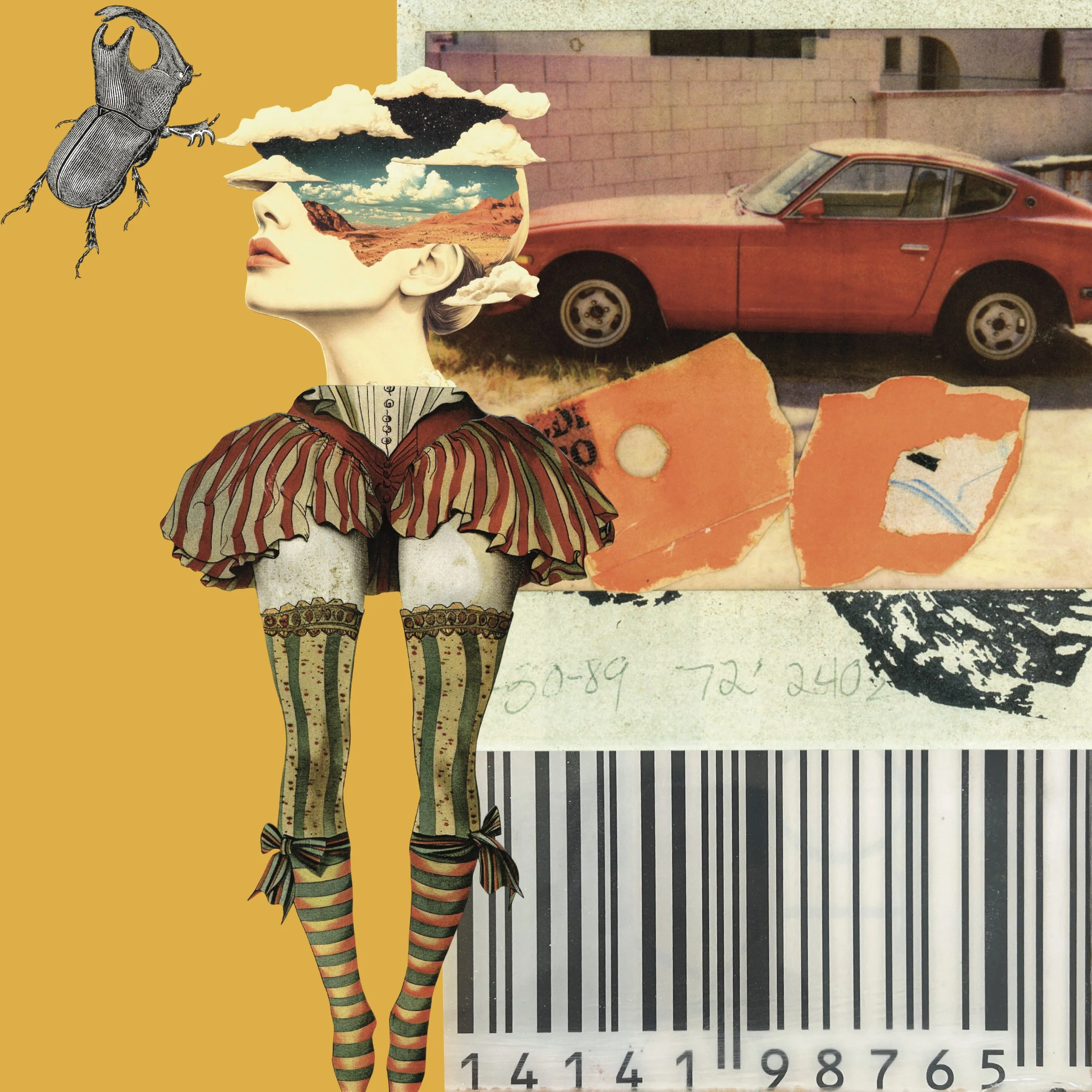 Stop Wasting My Time by Alissa Van Atta, contemporary resin collage available as a limited edition fine art giclée print.