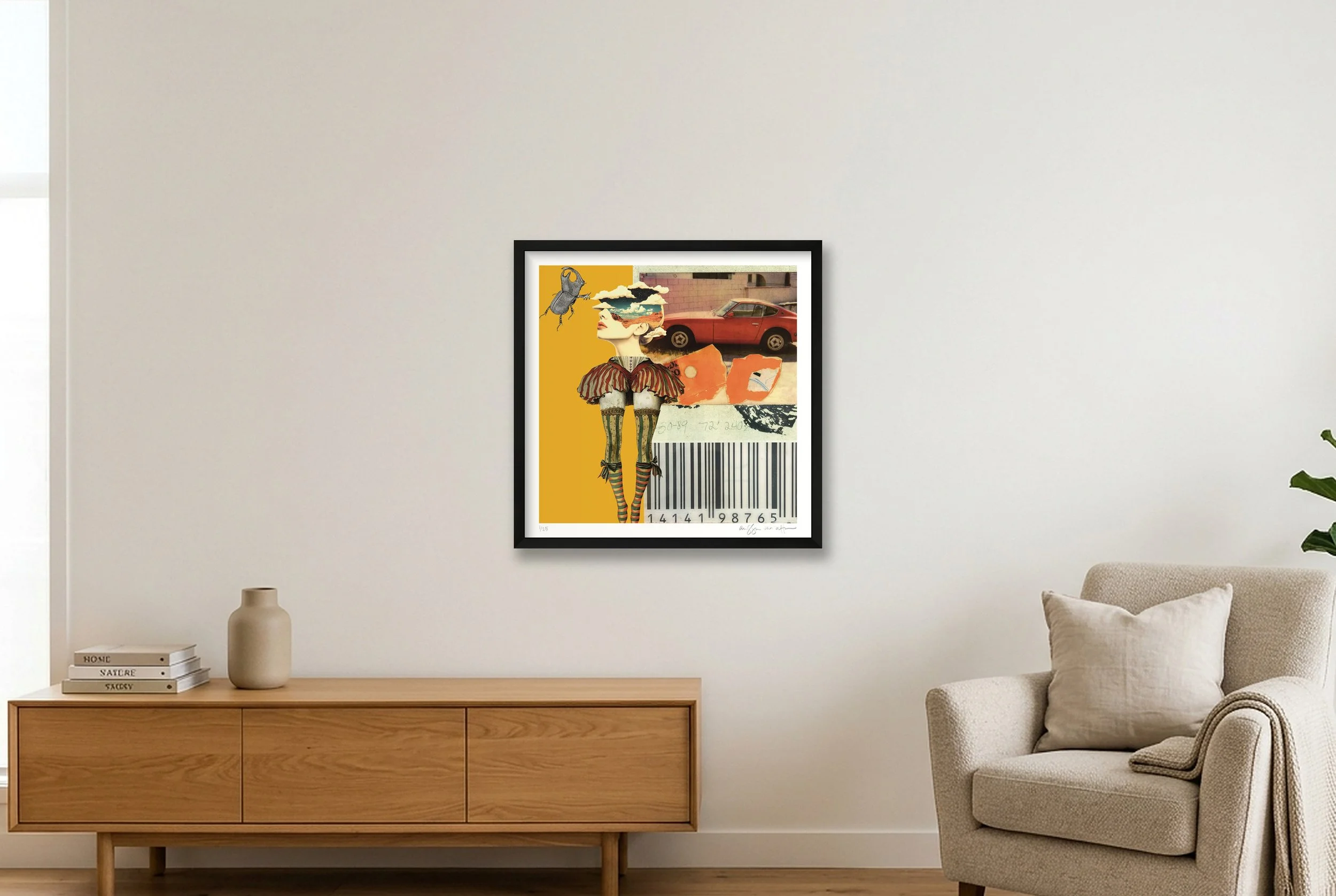 Stop Wasting My Time by Alissa Van Atta displayed in a black wood frame.