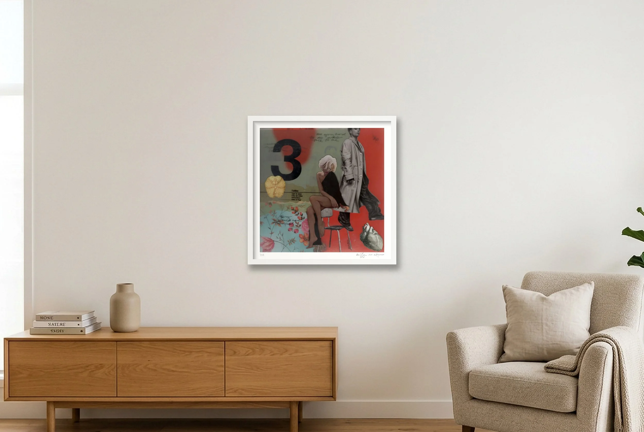 I'd say I lost my Heart... by Alissa Van Atta displayed in a white wood frame.