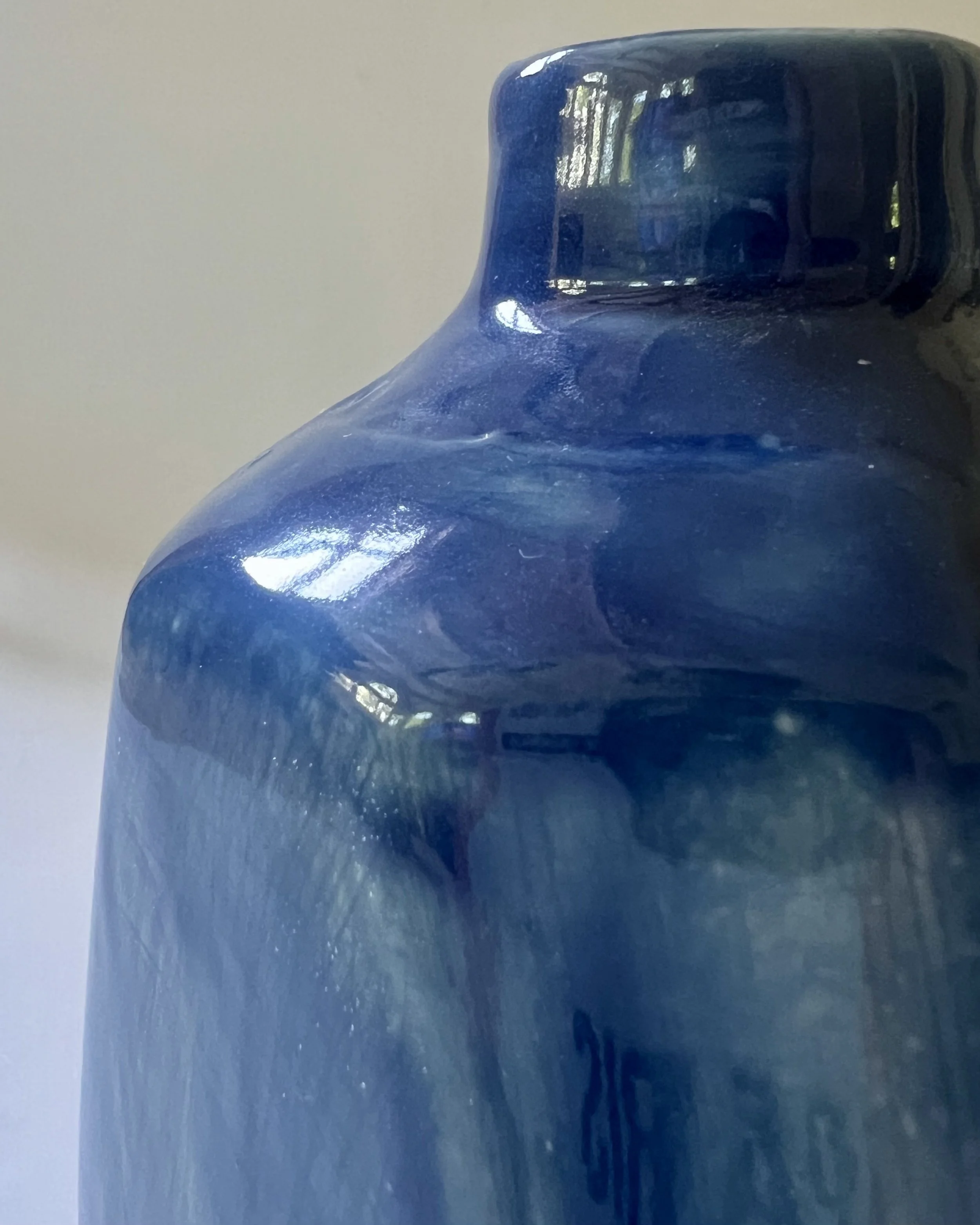 Close-up detail of the Deep Sea glaze on Milk Jug 26.55