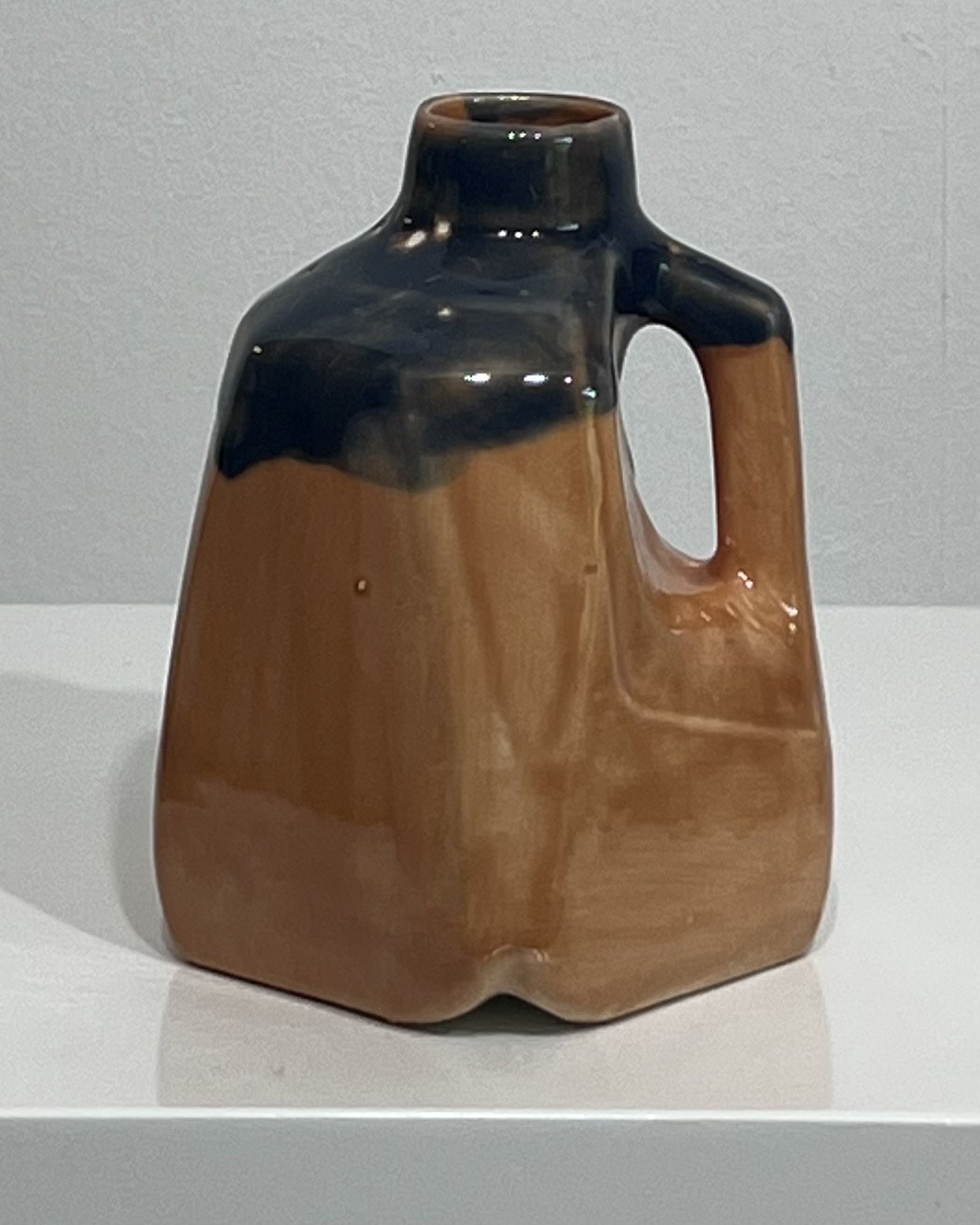 Front view of Sandalwood and Deep Sea handmade porcelain milk jug vase 26.86