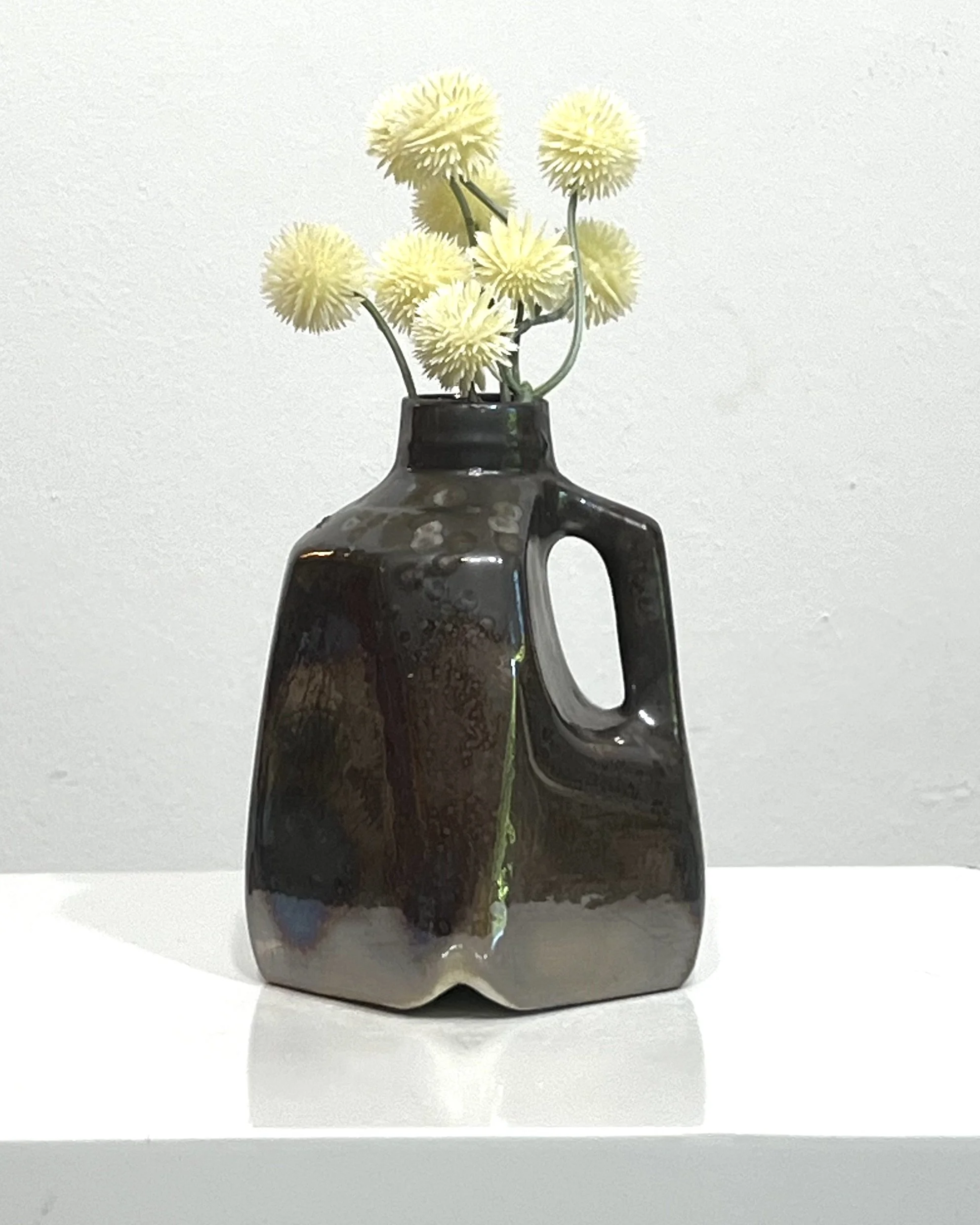 Milk Jug 26.49 in Vintage Gold glaze with flowers