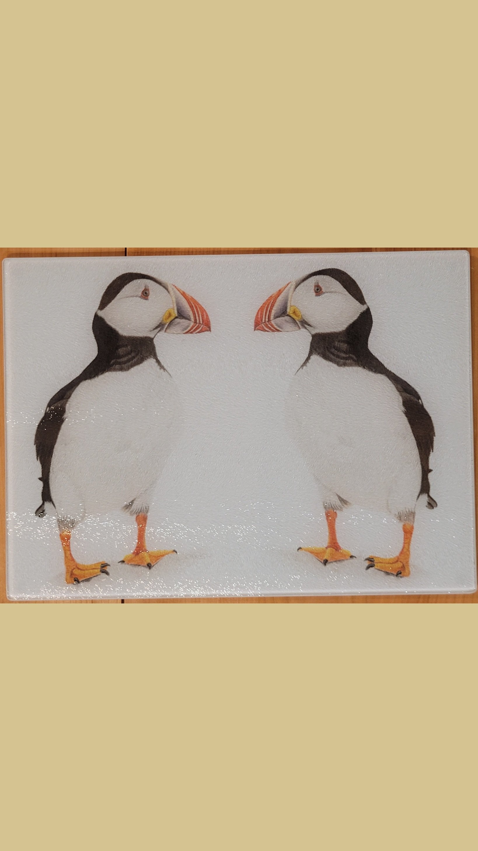 Two puffins worktop saver