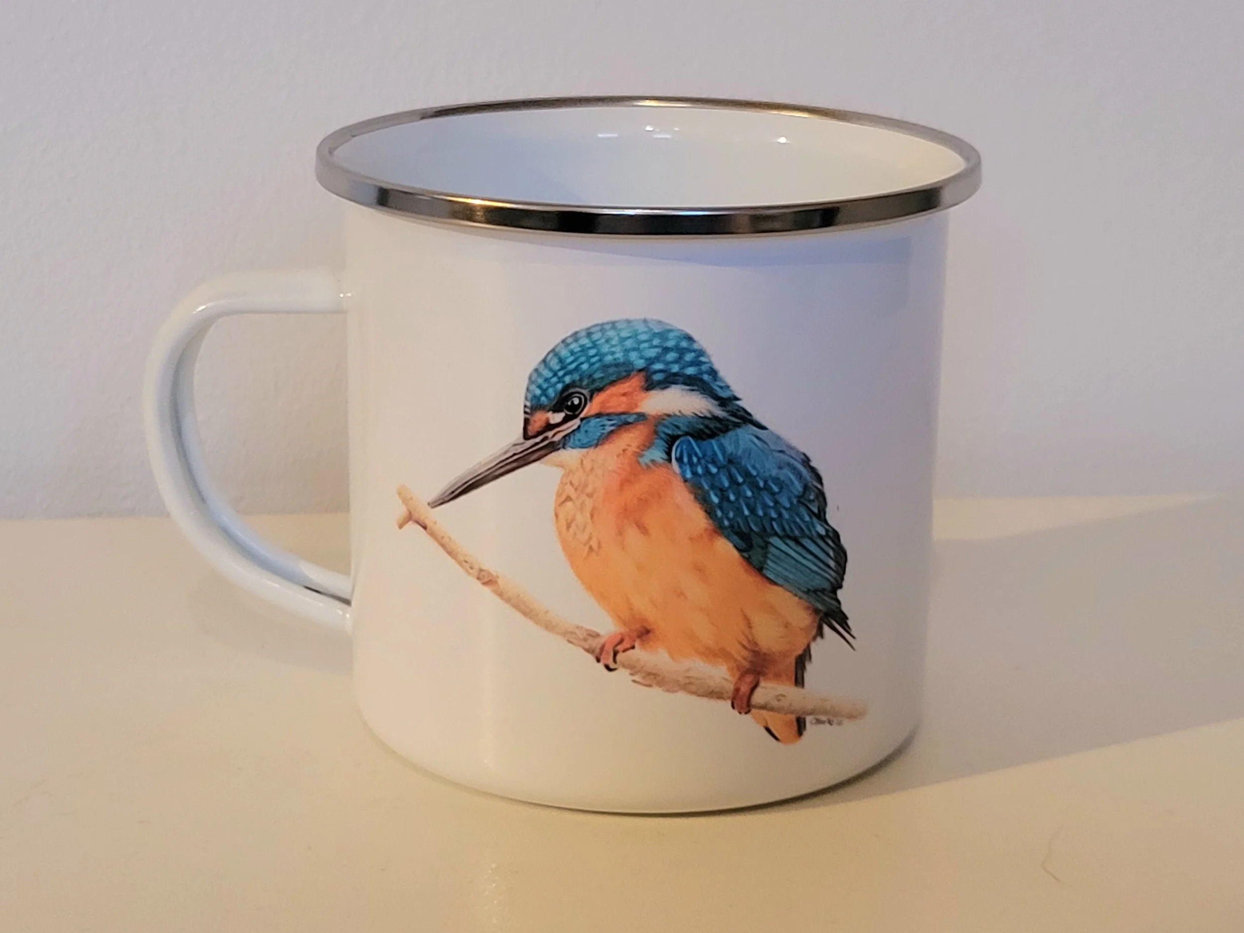 Kingfisher small enamel mug
