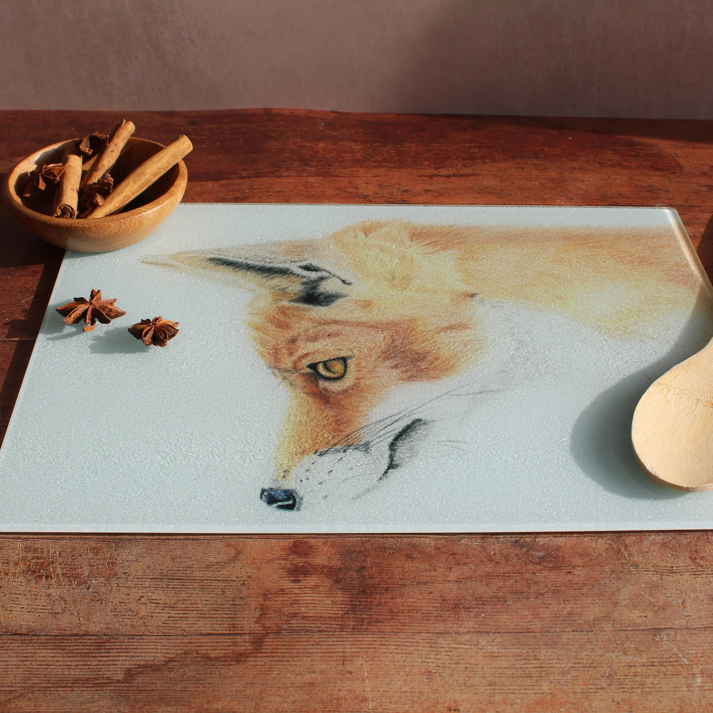 Fox large glass chopping board / worktop saver.