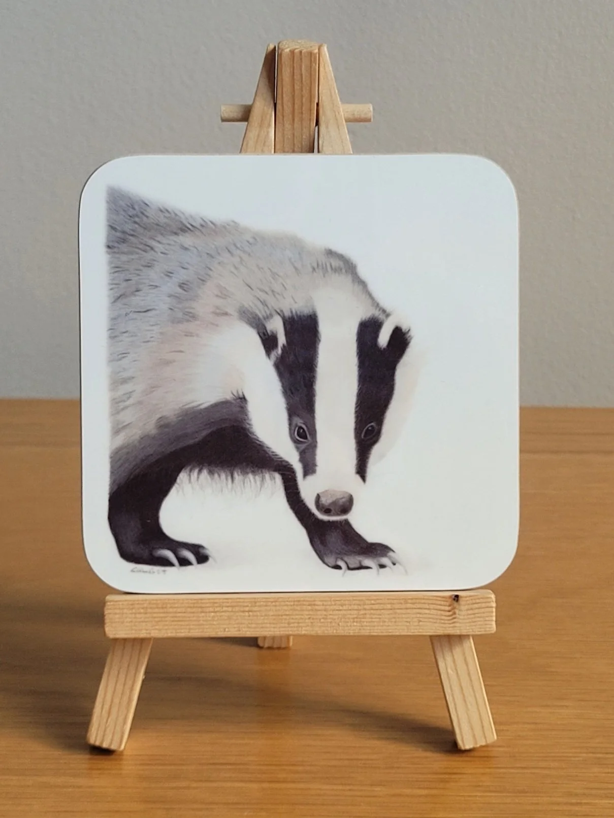 Badger coaster.