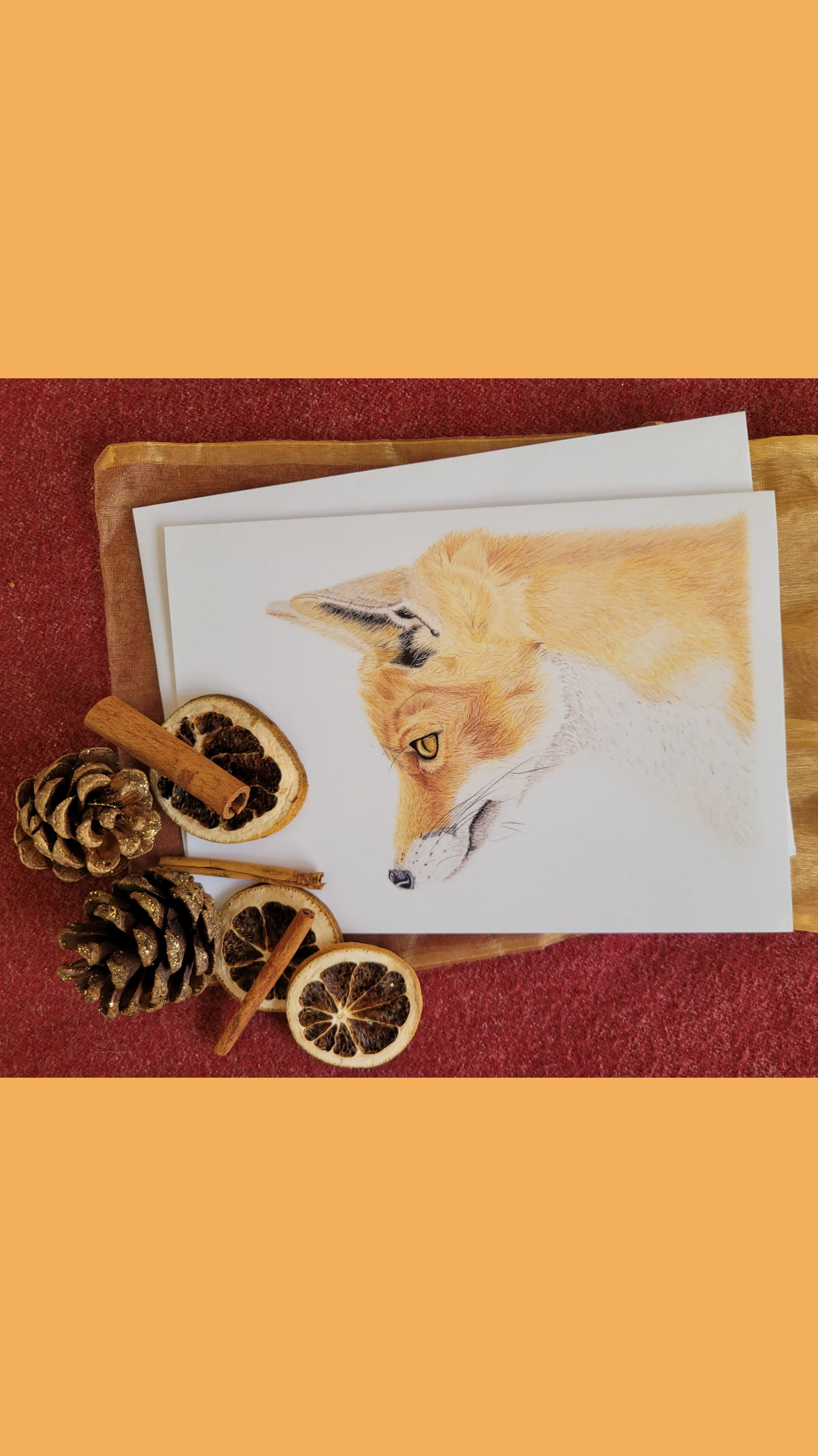 Fox Christmas card.