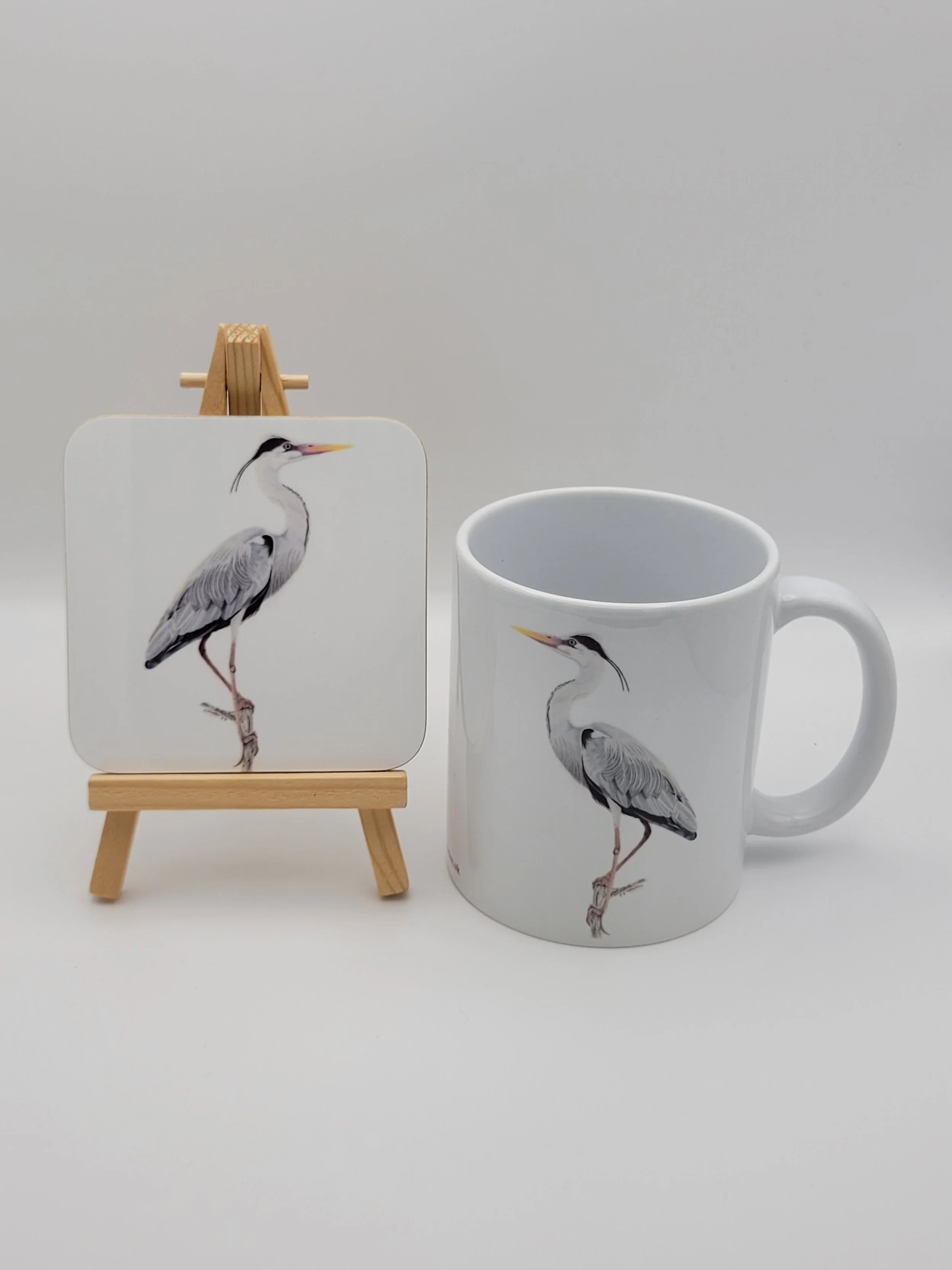 Heron mug and coaster gift set