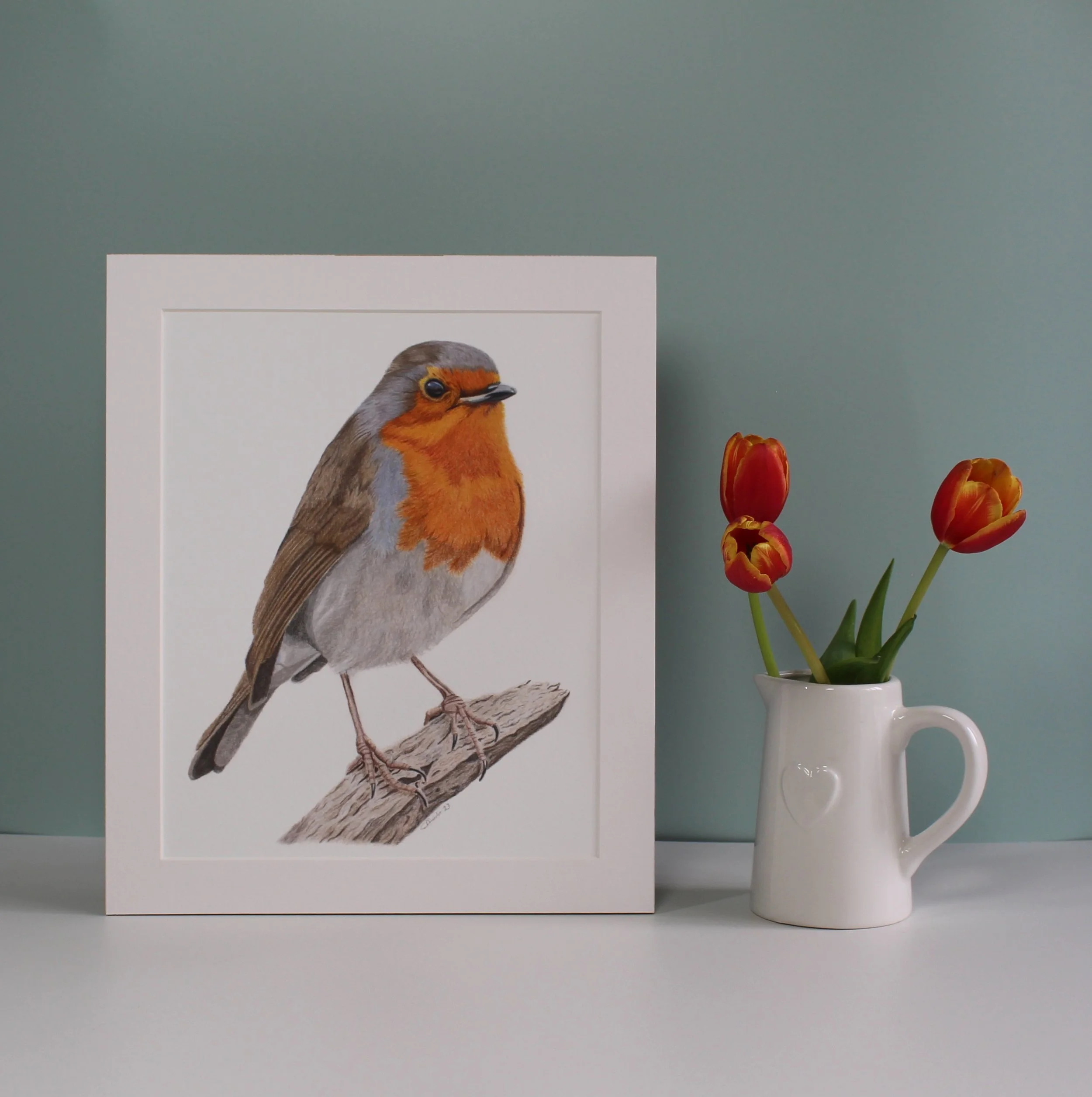 Robin fine art print (mounted and unframed)