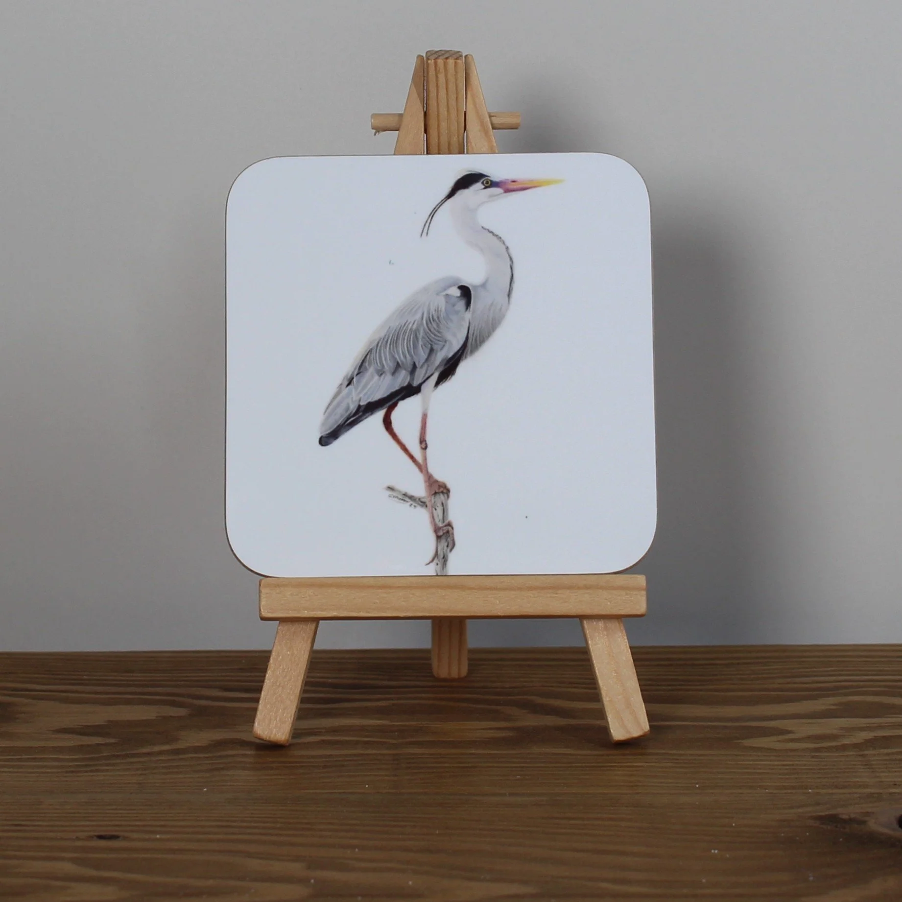 Individual glossy heron coaster