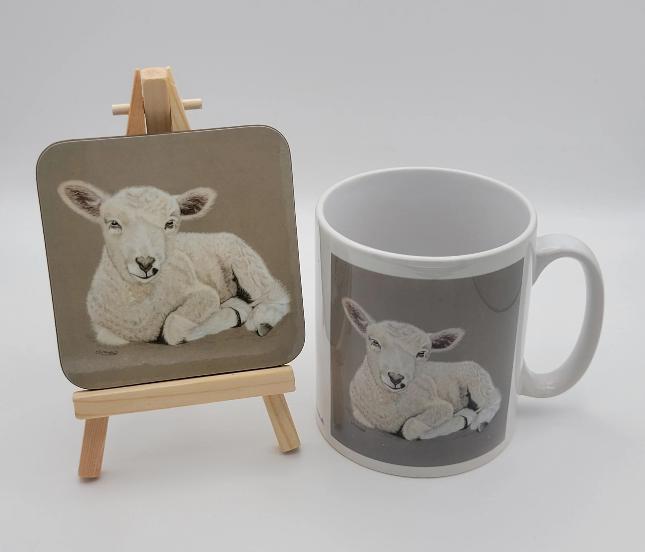 Lamb mug and coaster gift set