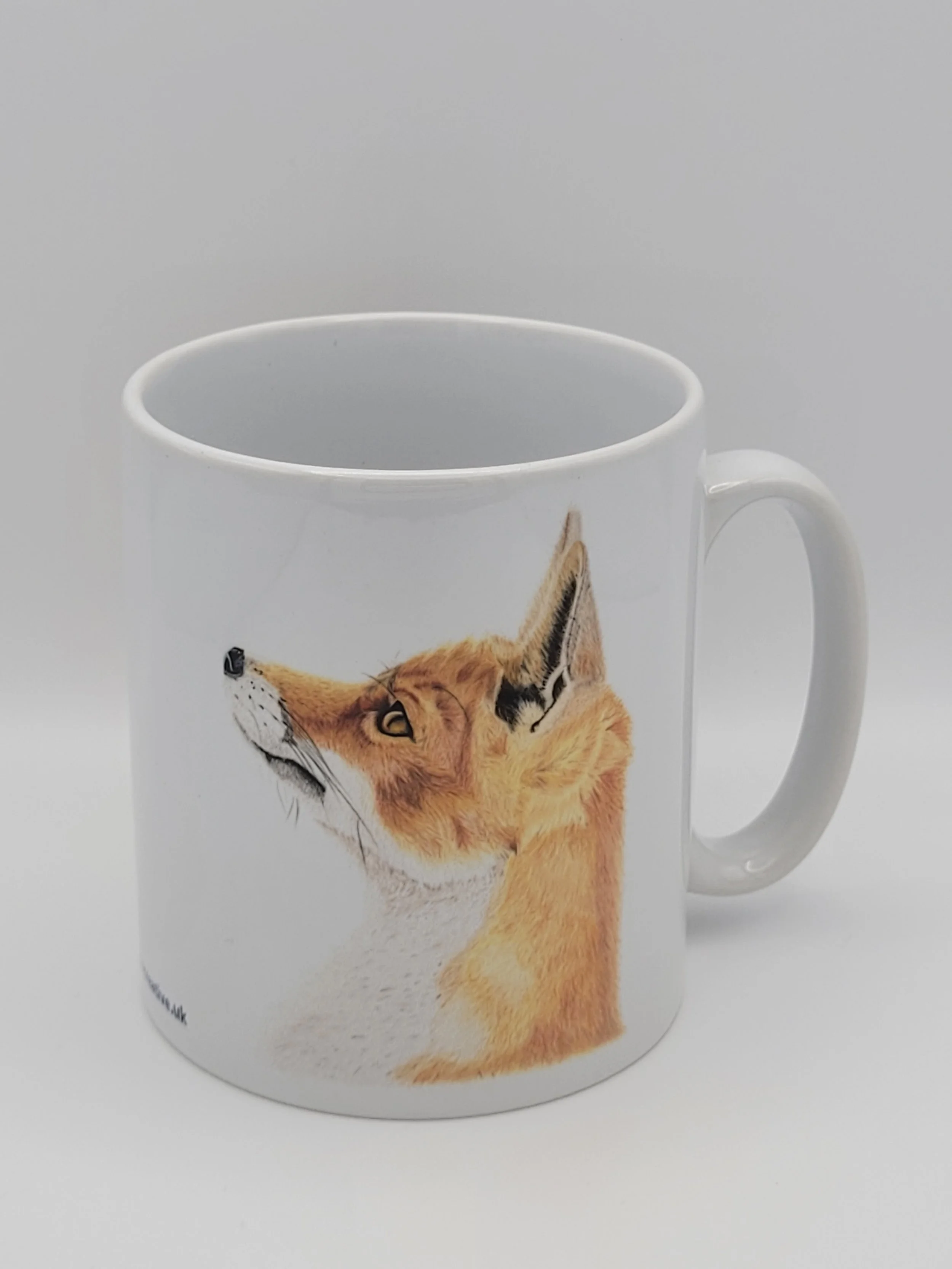 A fox white ceramic 11oz mug.