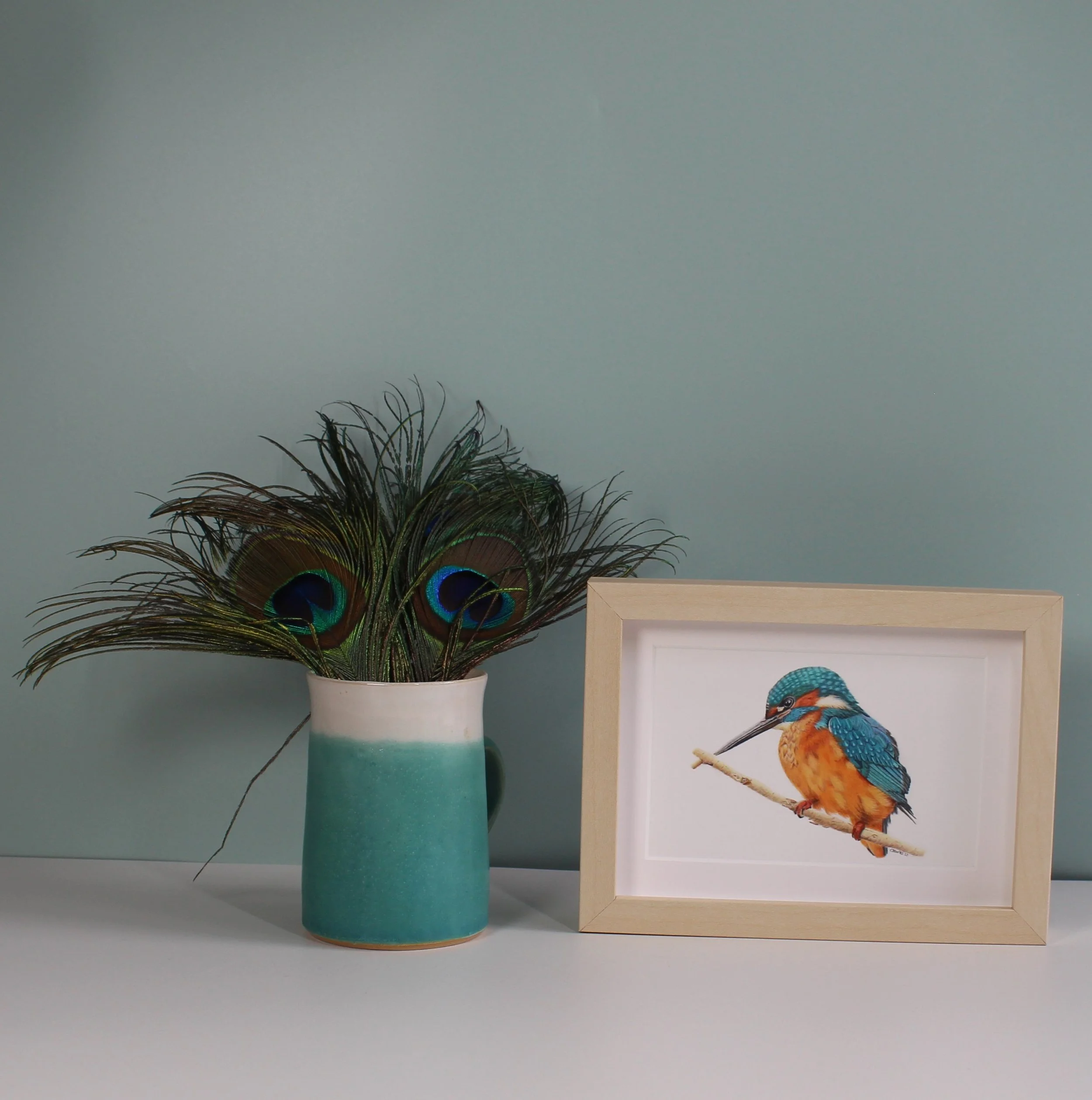 Kingfisher small framed fine art print