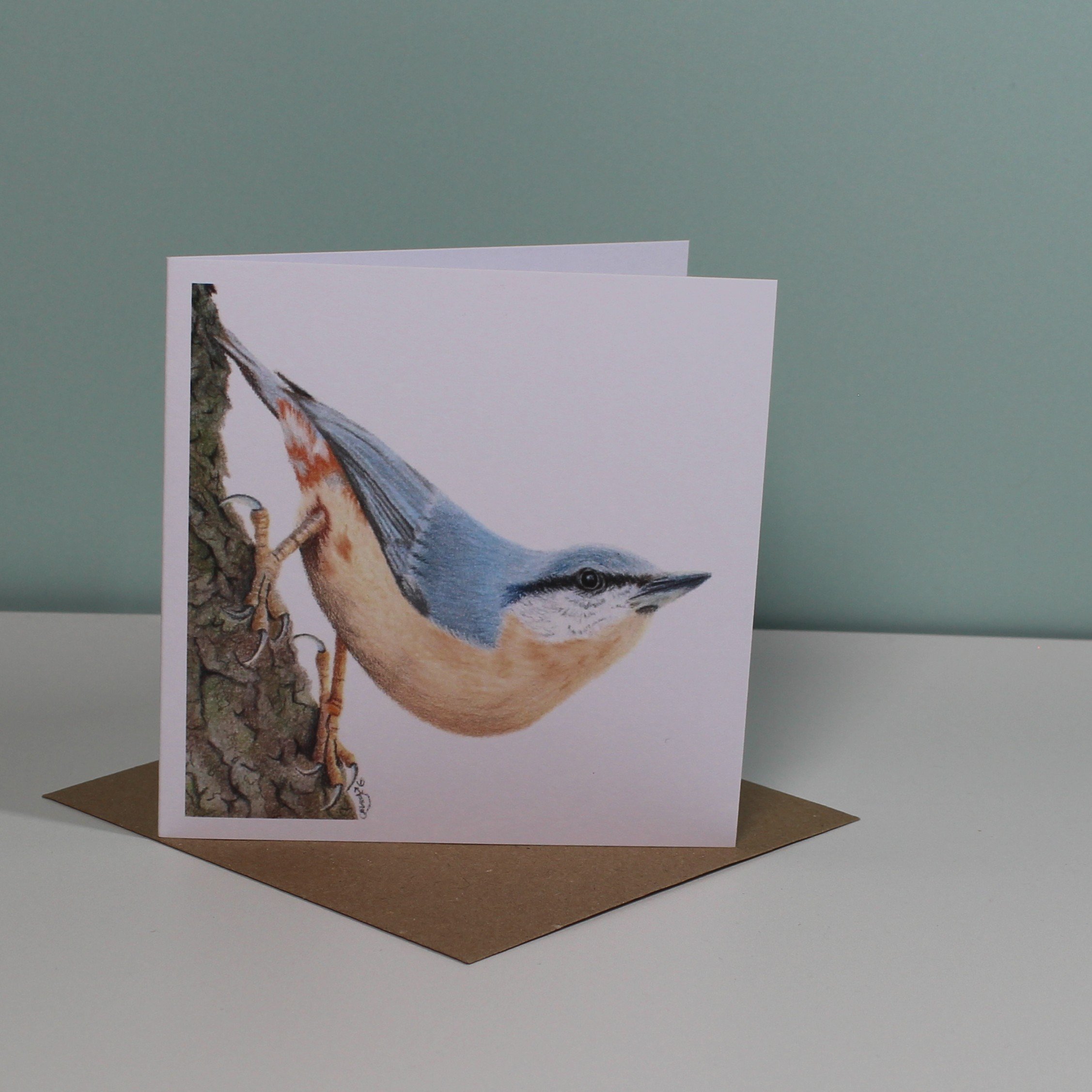 Nuthatch greetings card (blank inside).