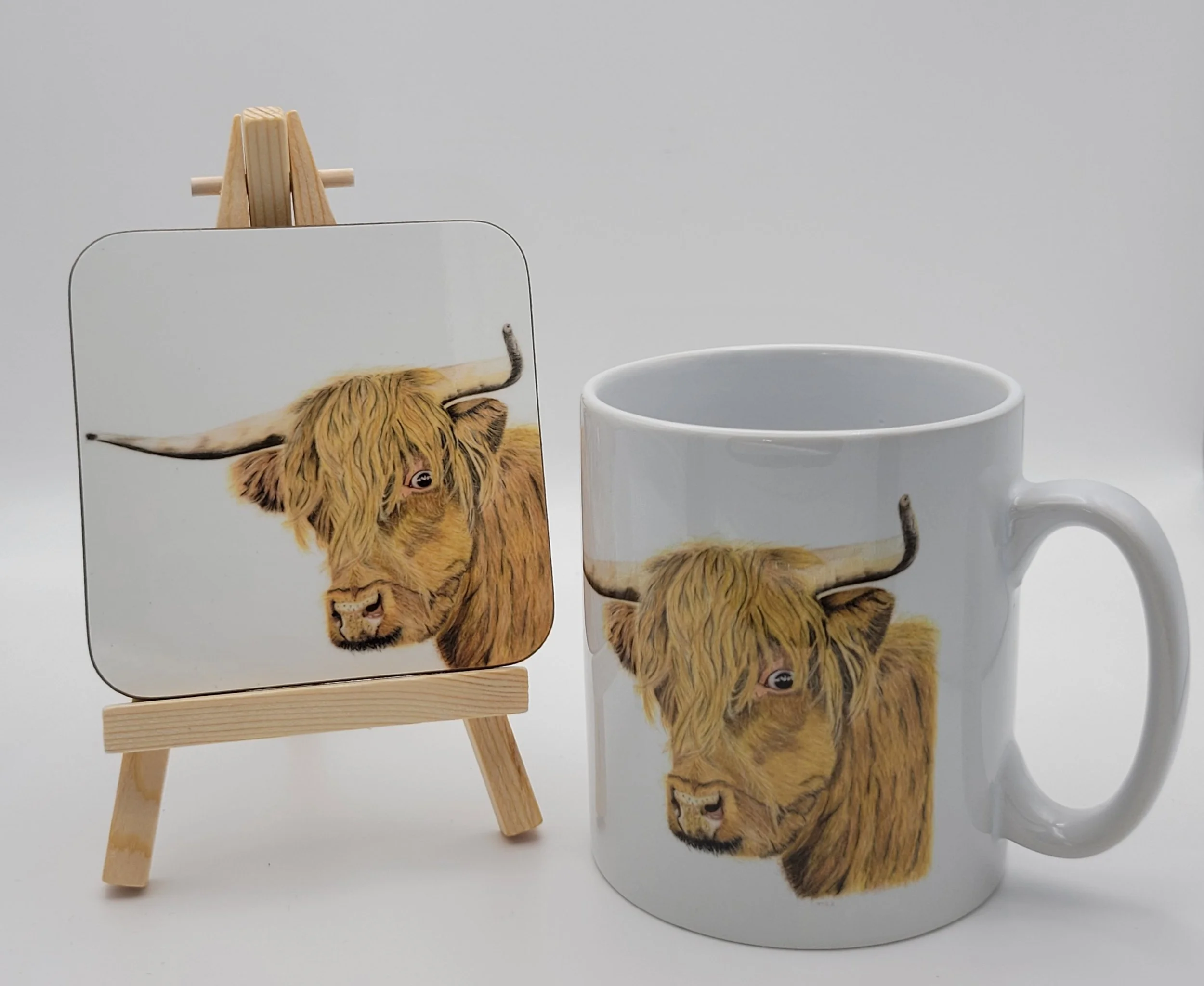 Highland cow mug and coaster gift set