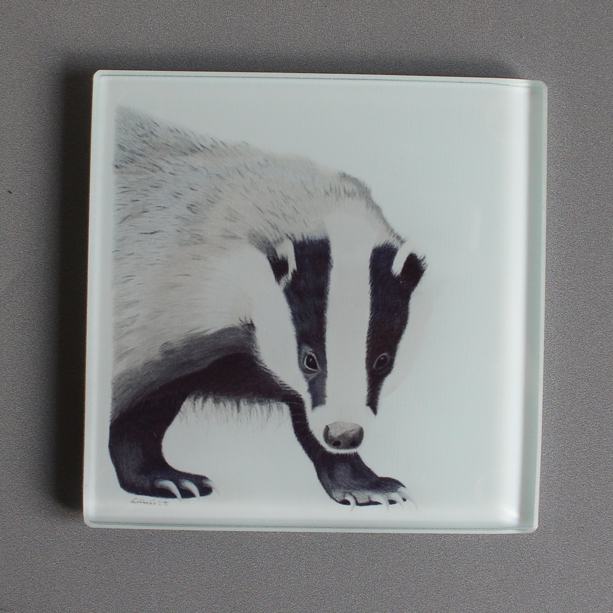 Badger glass coasters