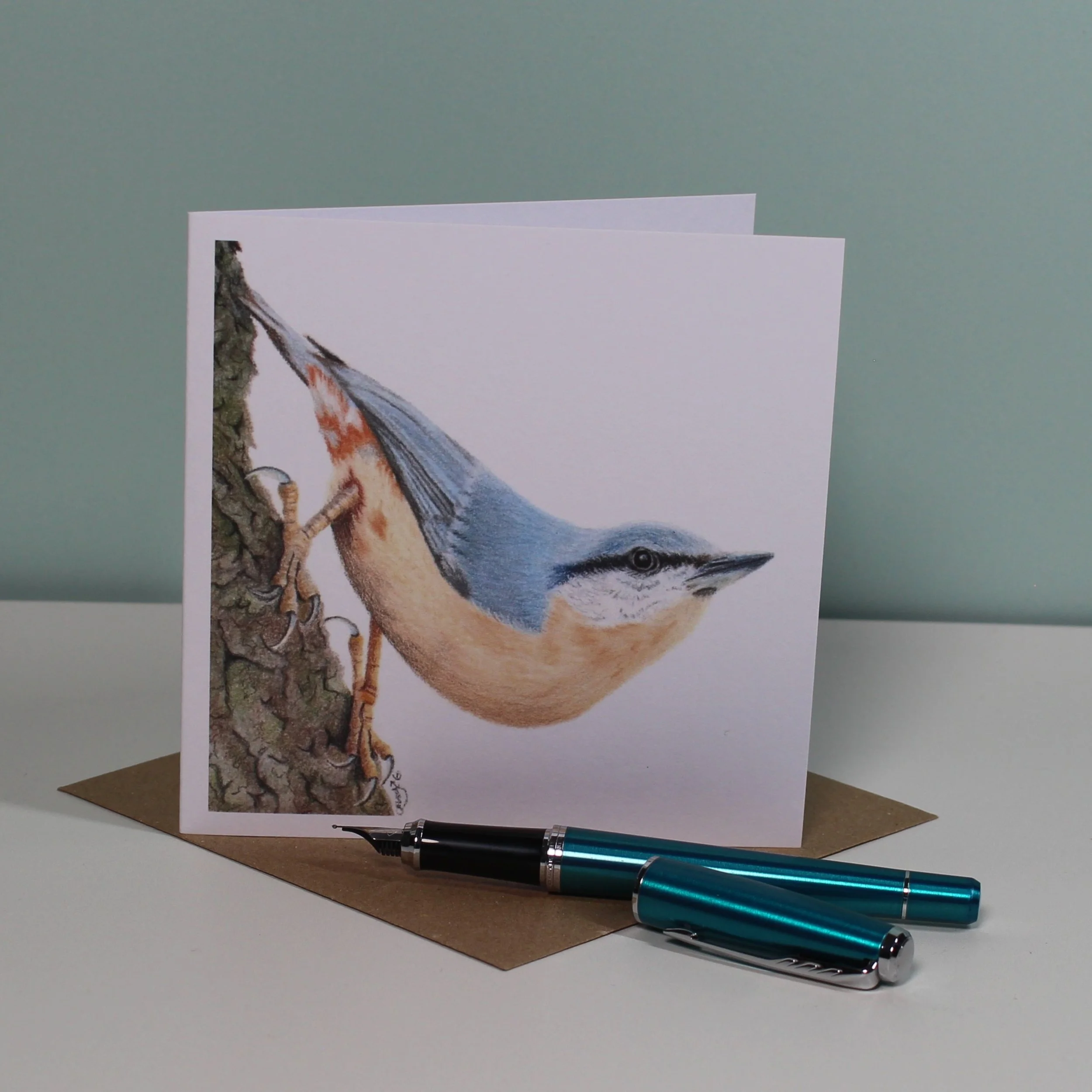 Nuthatch greetings card (blank inside)