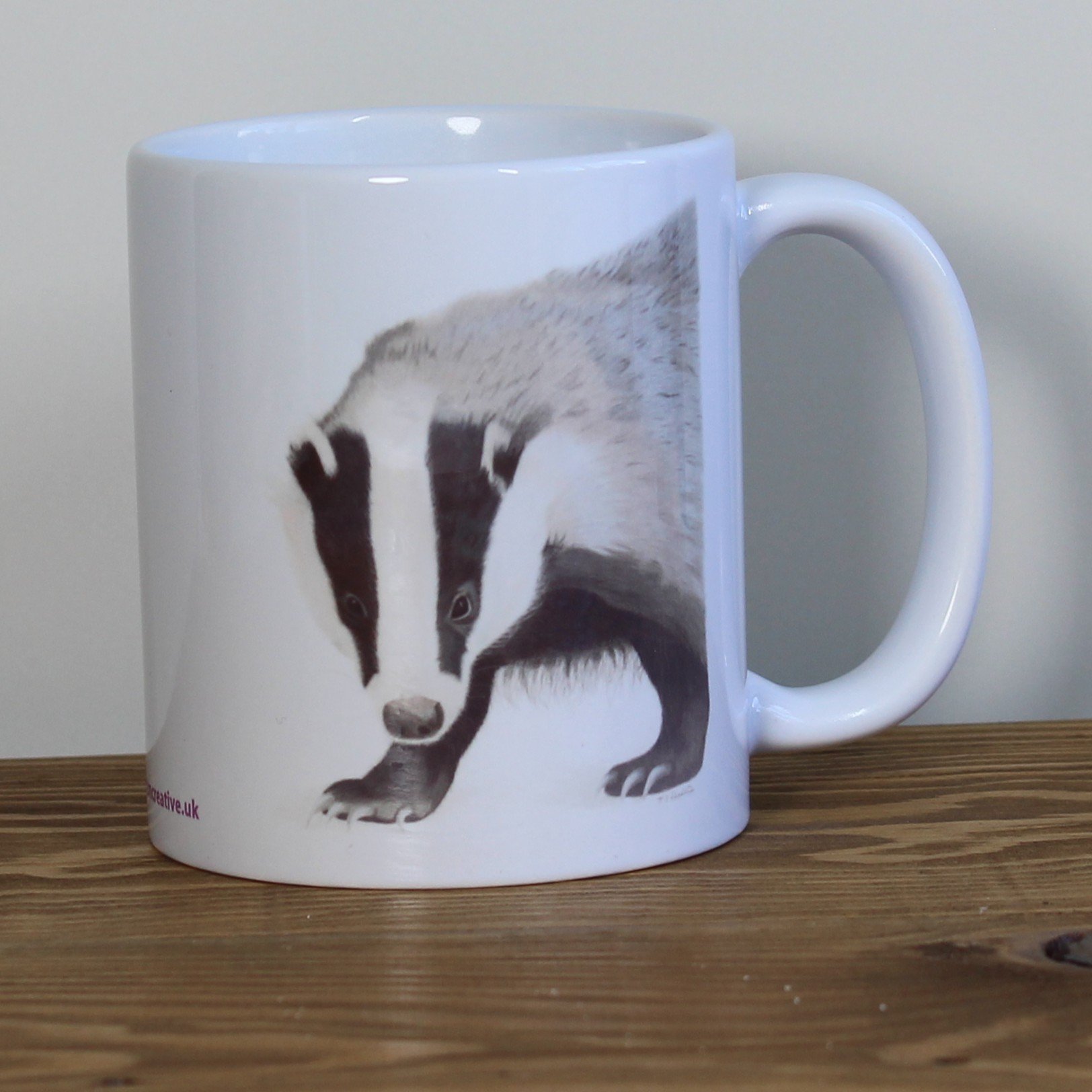 Badger white 11oz ceramic mug