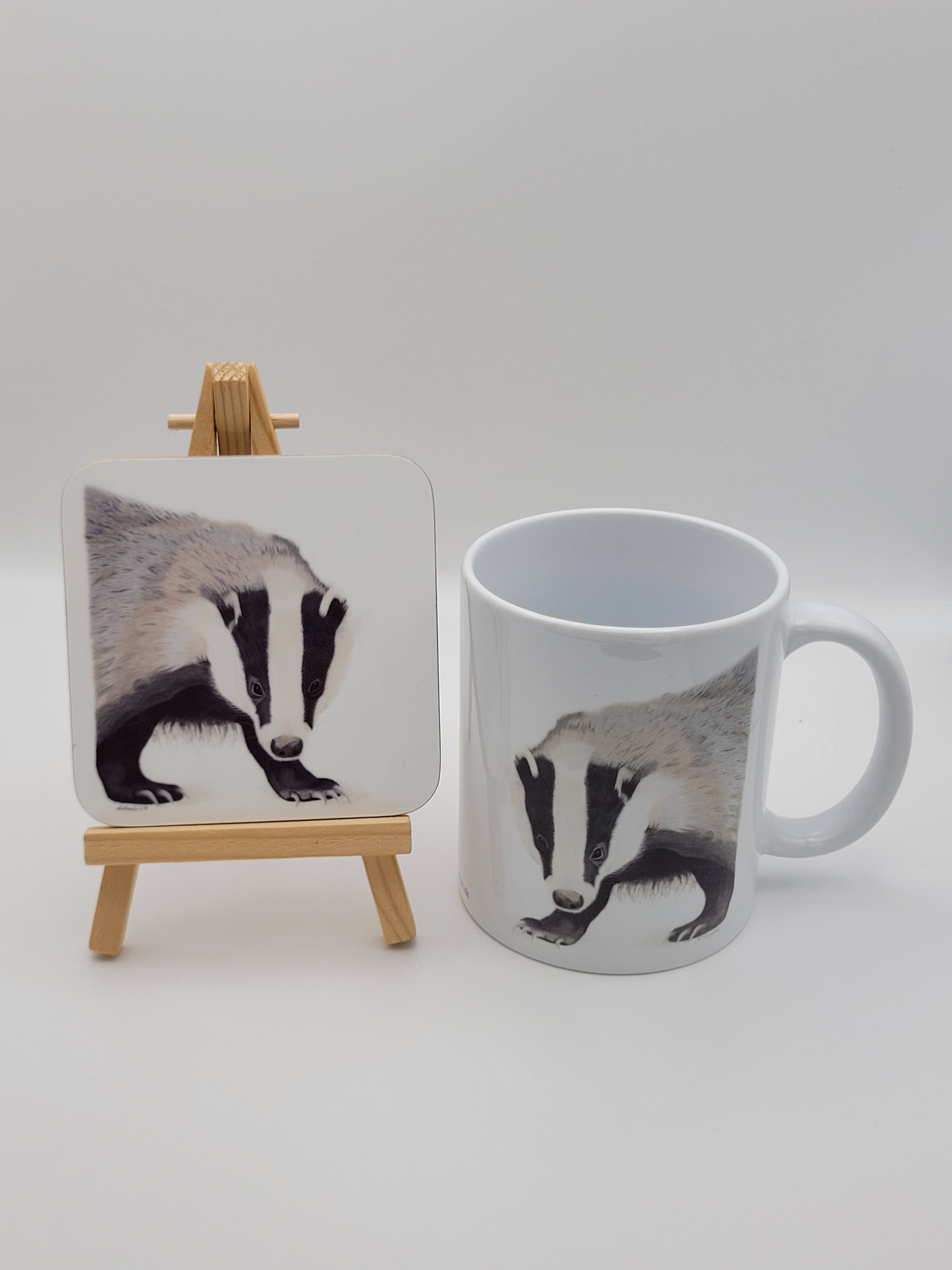 Badger mug and coaster set