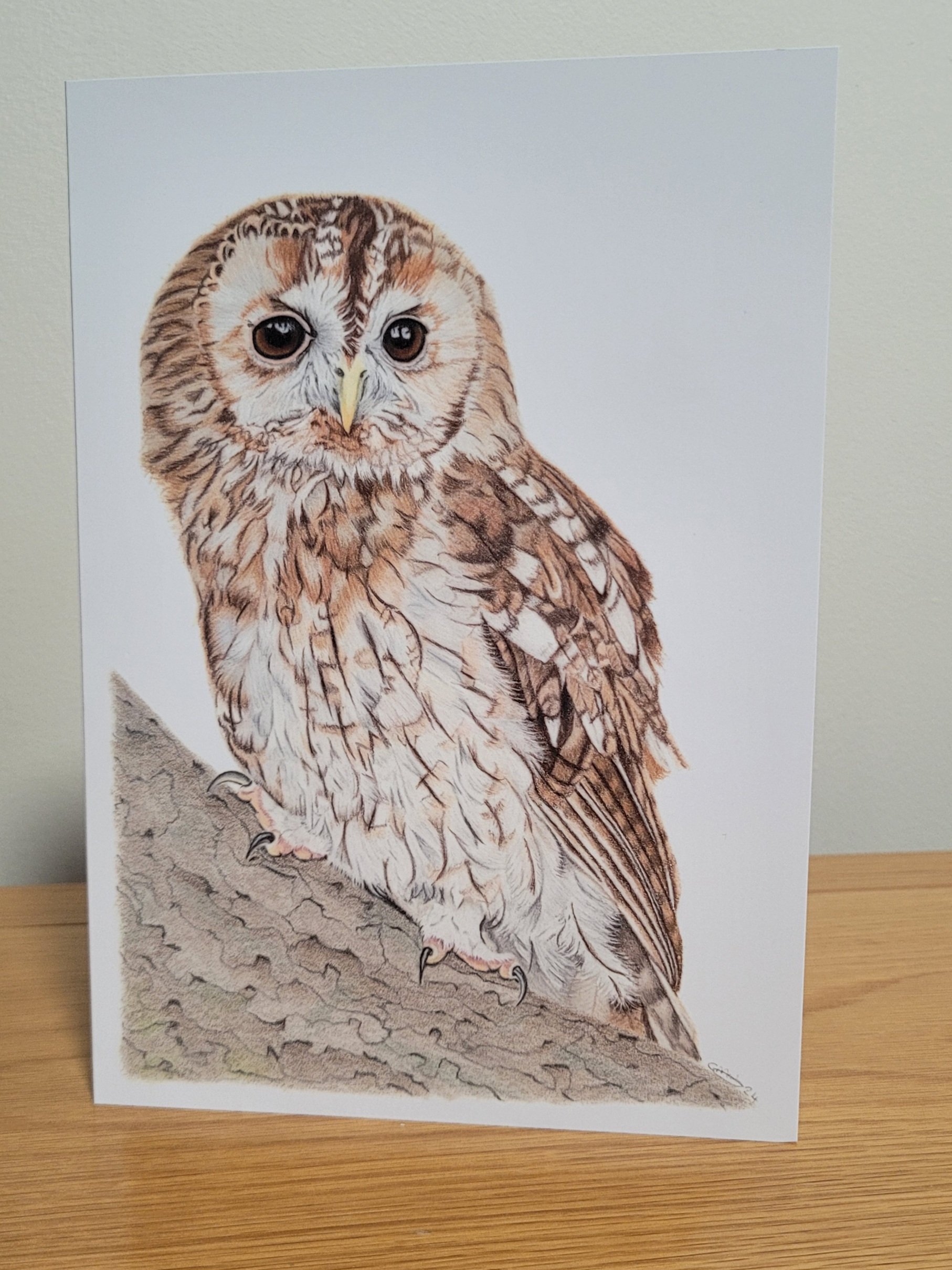 Tawny card greetings card.