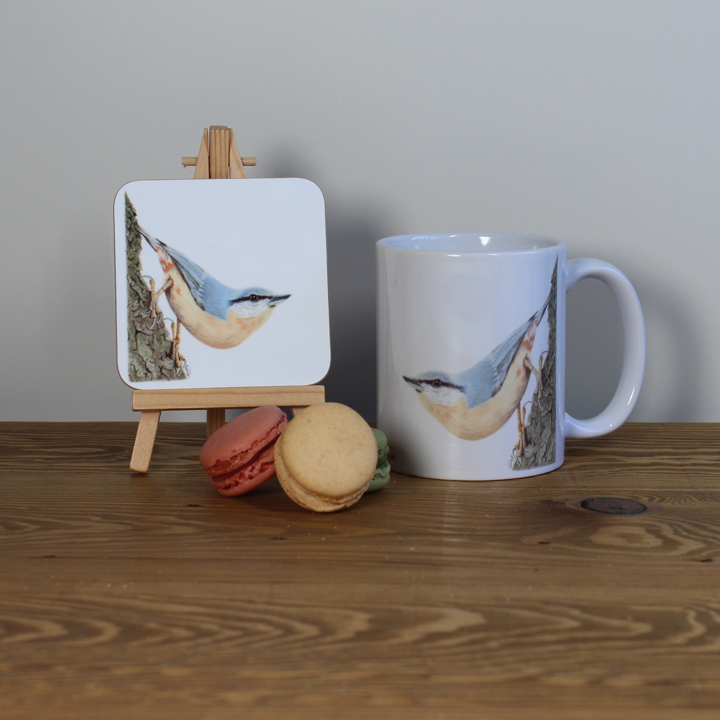 Nuthatch mug and coaster gift set