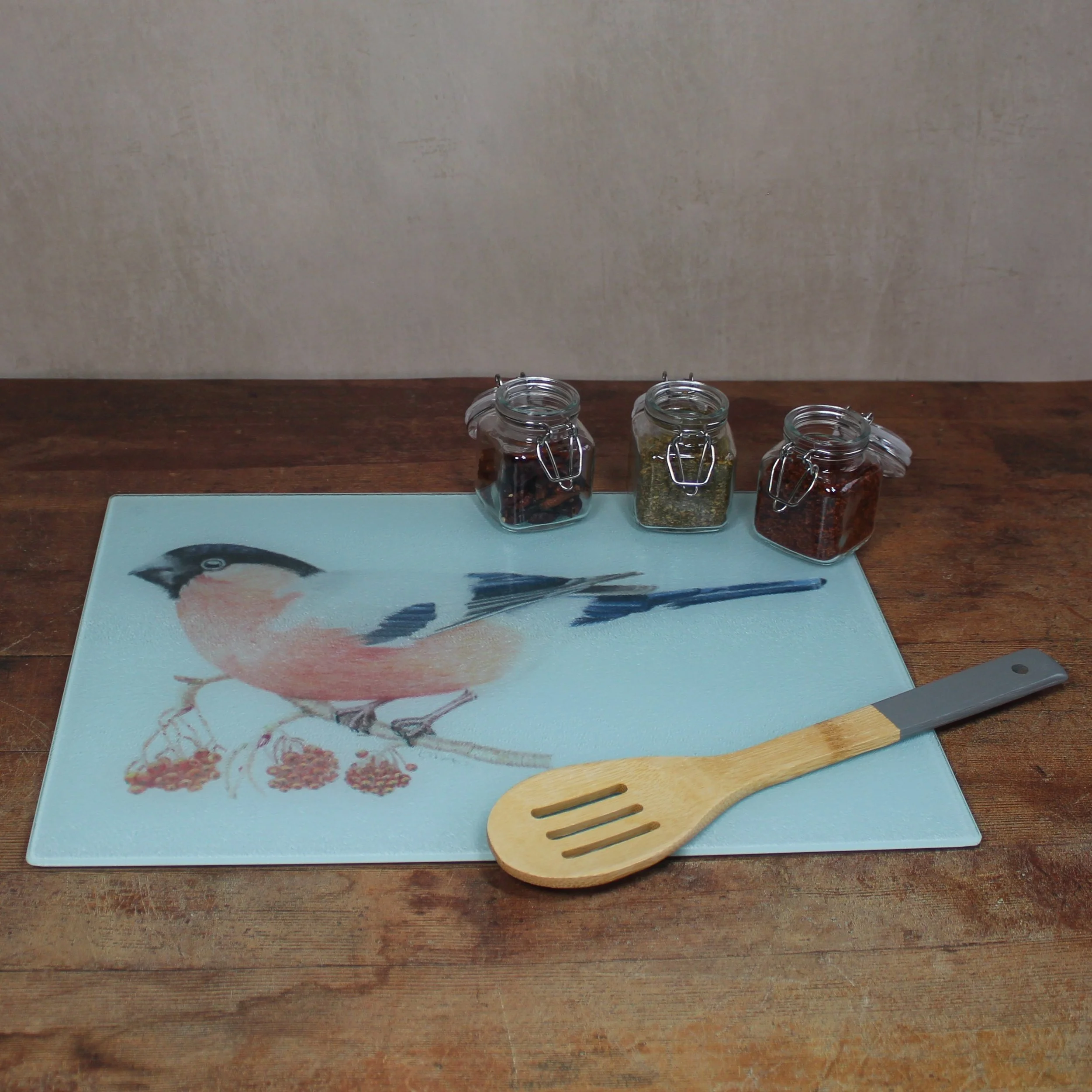 Bullfinch large glass chopping board / worktop saver.