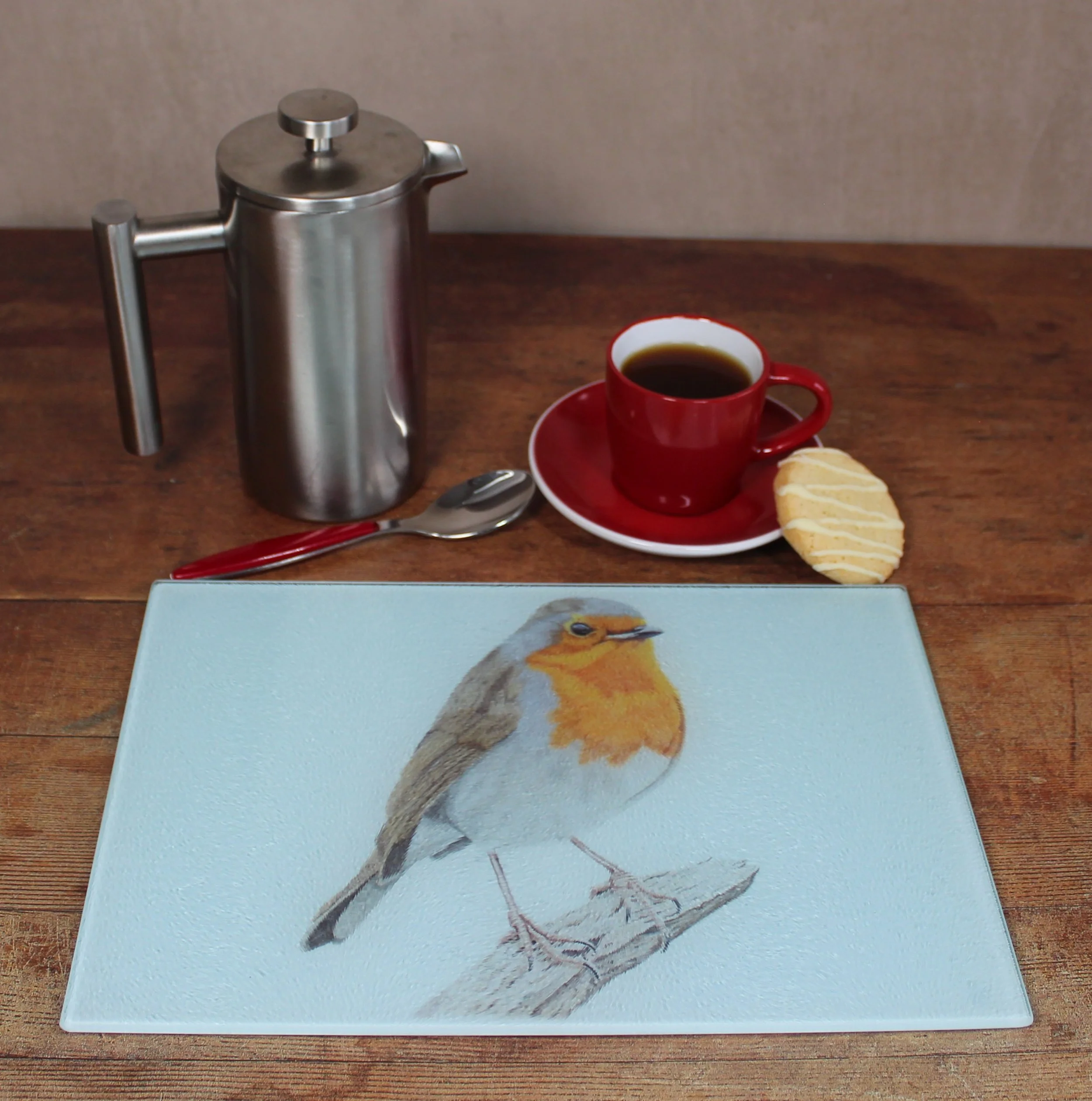Robin small glass chopping board / worktop saver
