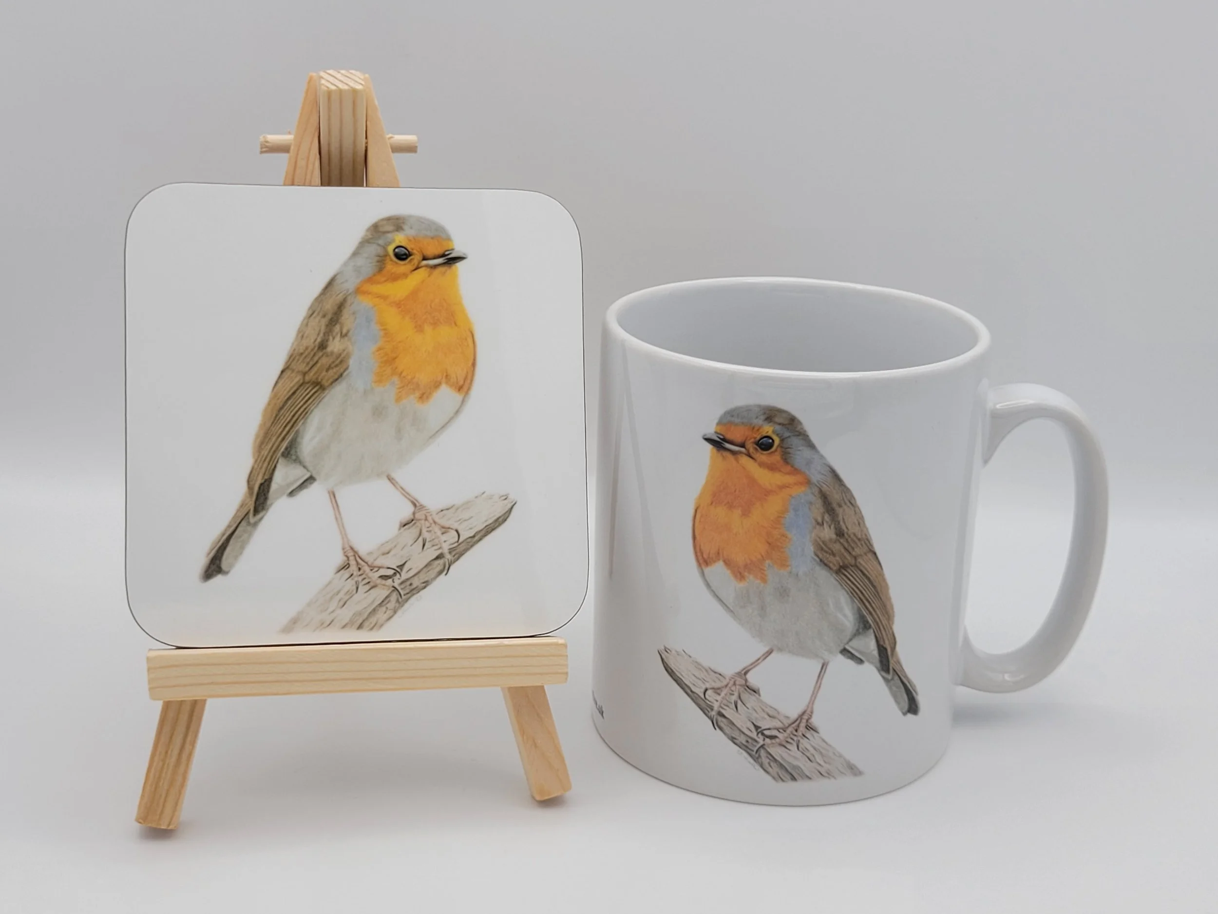Robin mug and coaster gift set