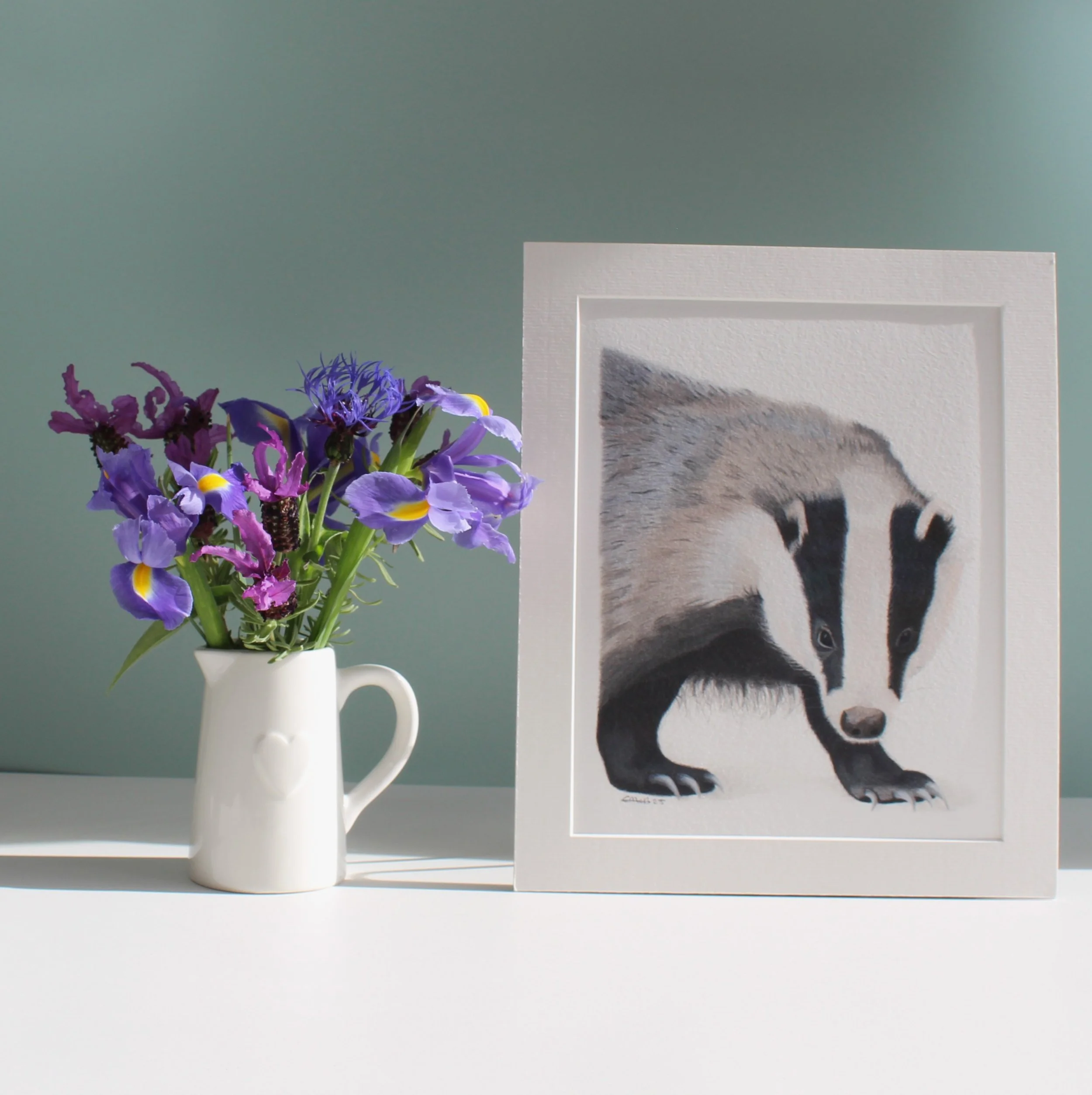 Badger fine art print (mounted and unframed)