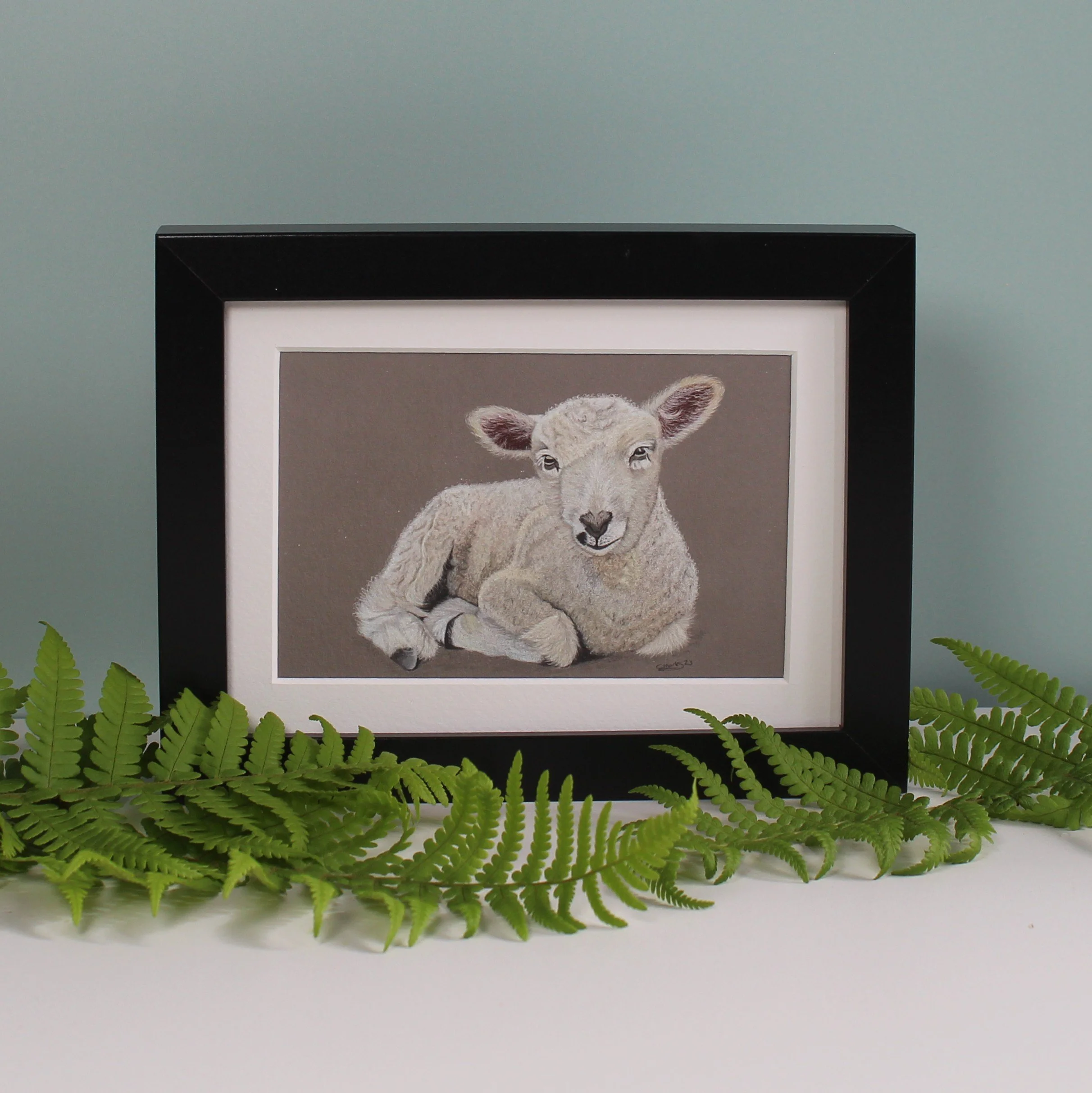 Lamb small framed fine art print