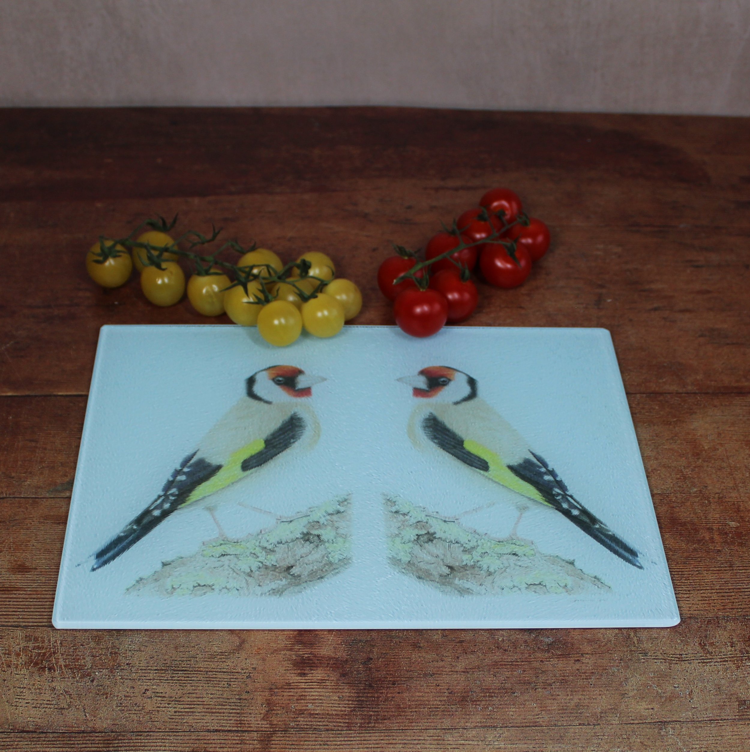 Goldfinch small glass chopping board / worktop saver