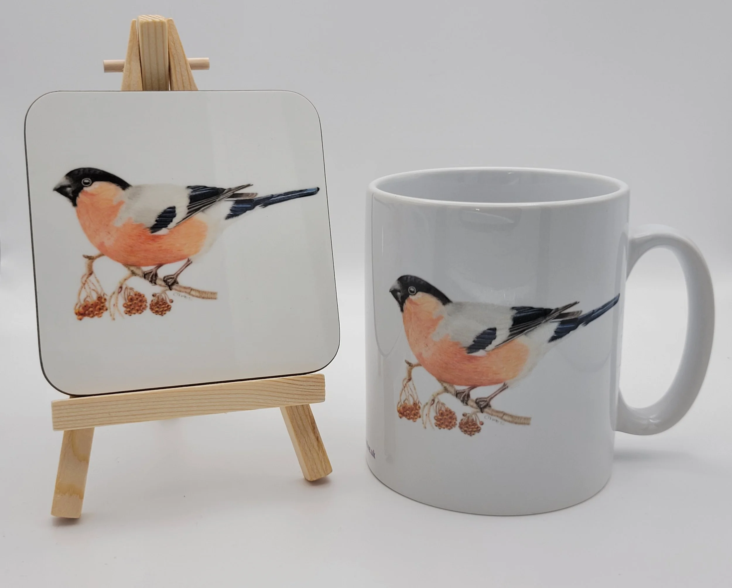 Bullfinch mug and coaster gift set