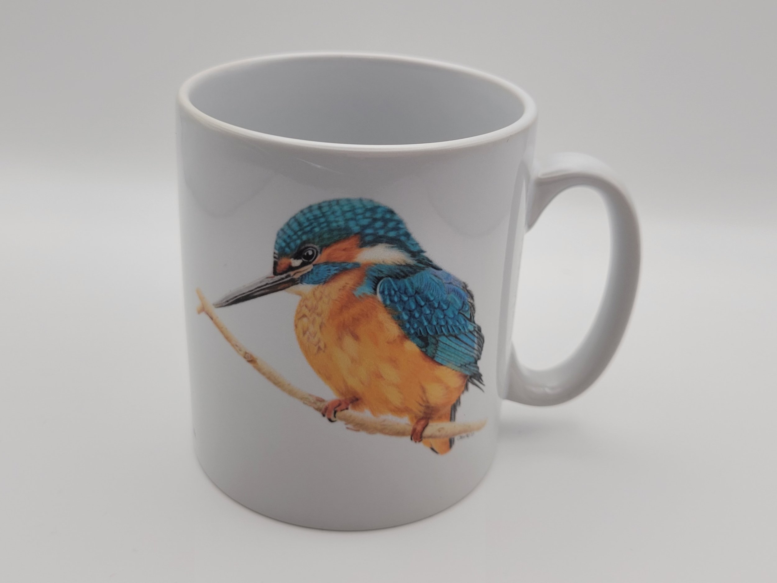 Kingfisher white 11oz ceramic mug