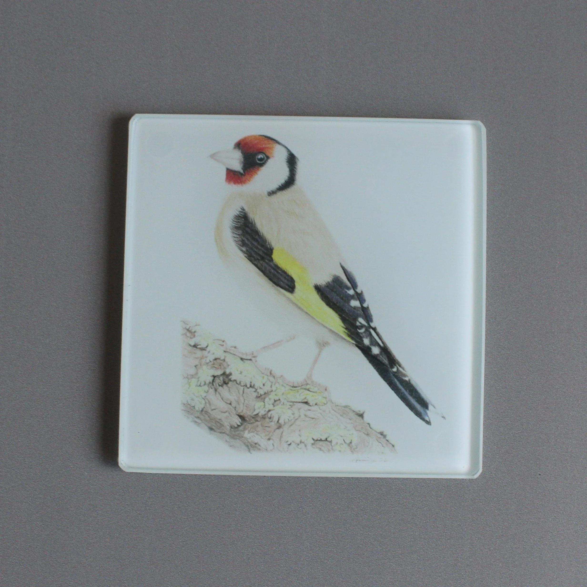 Goldfinch glass coasters