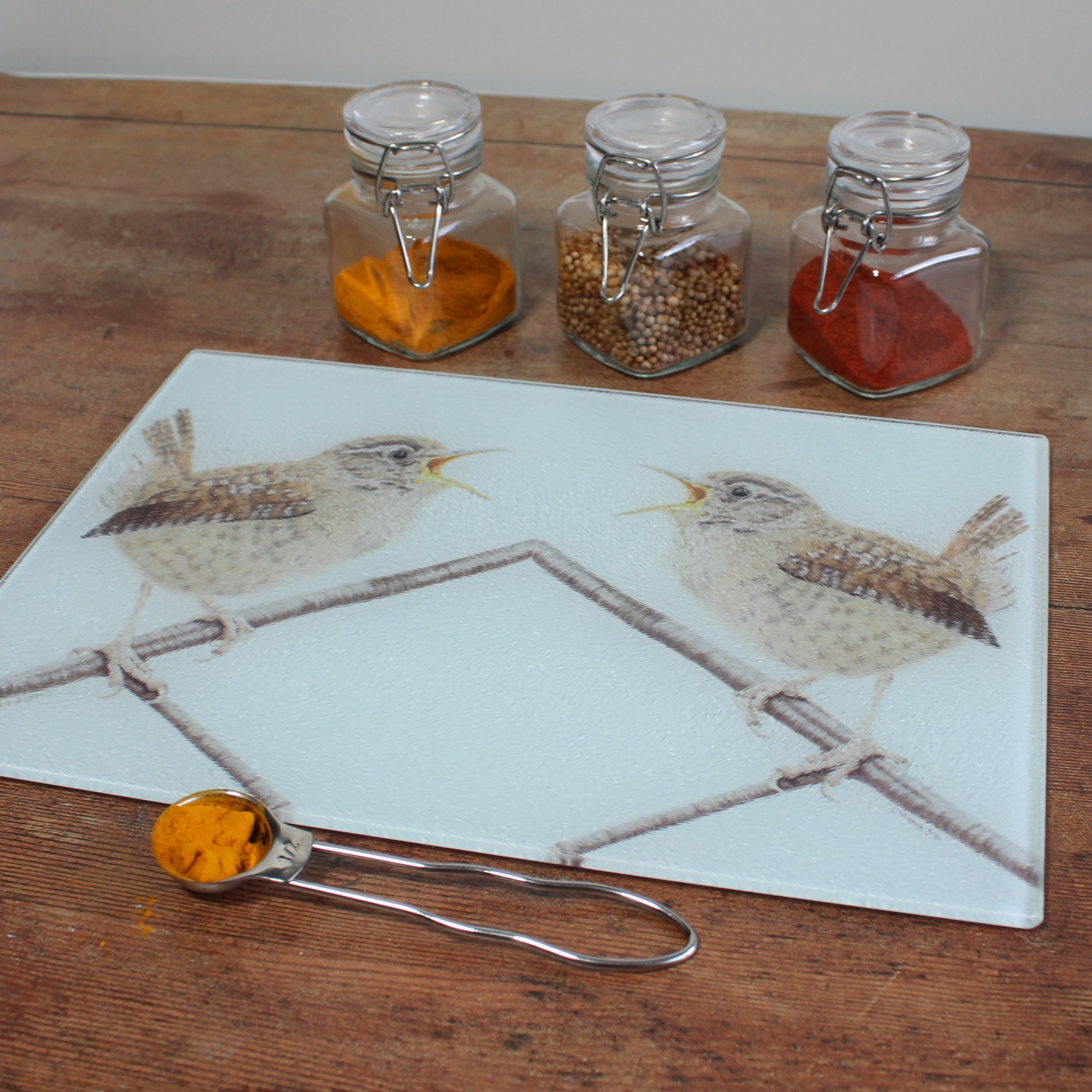 Wren small glass chopping board / worktop saver.