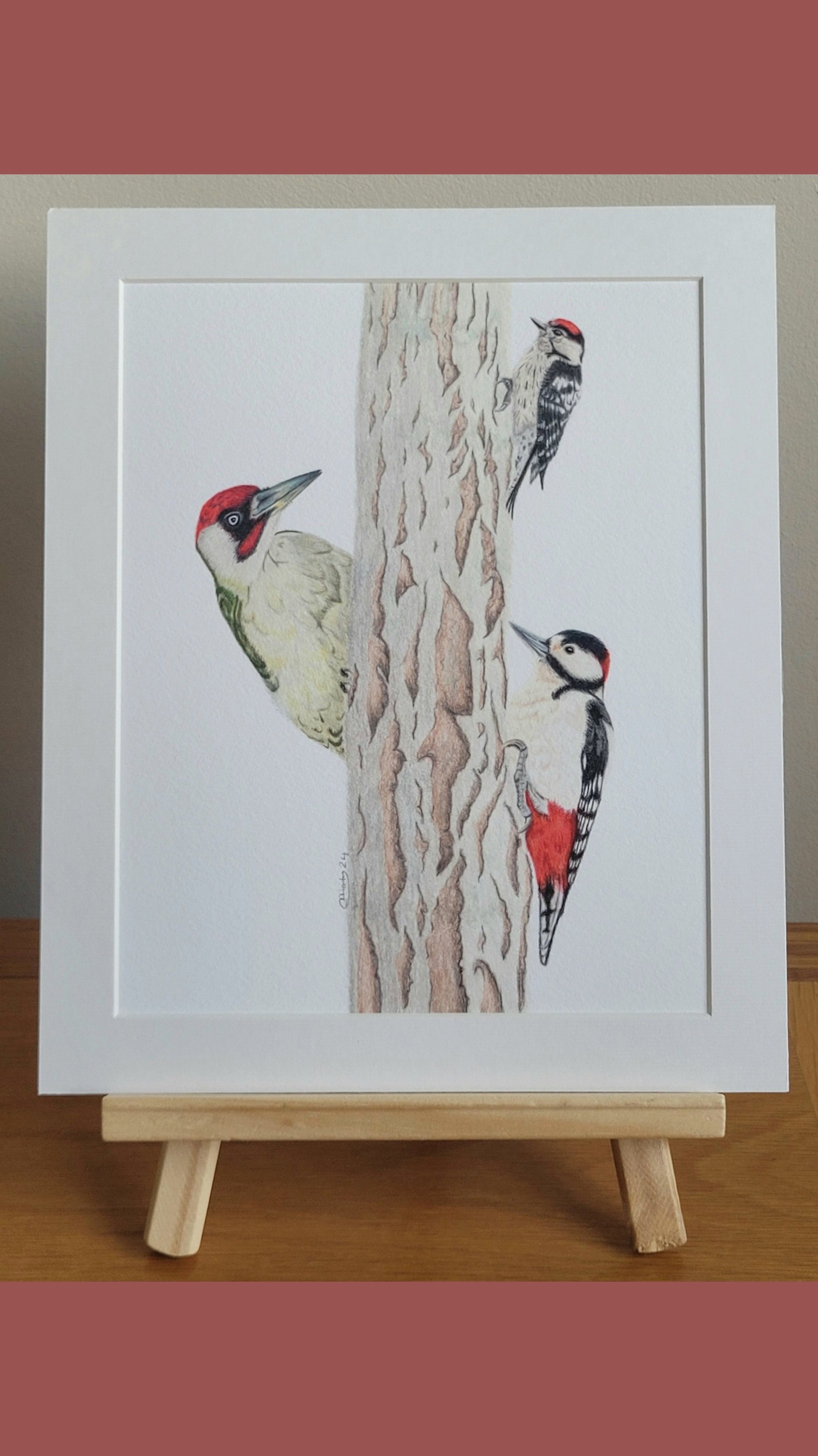 British woodpeckers fine art print.
