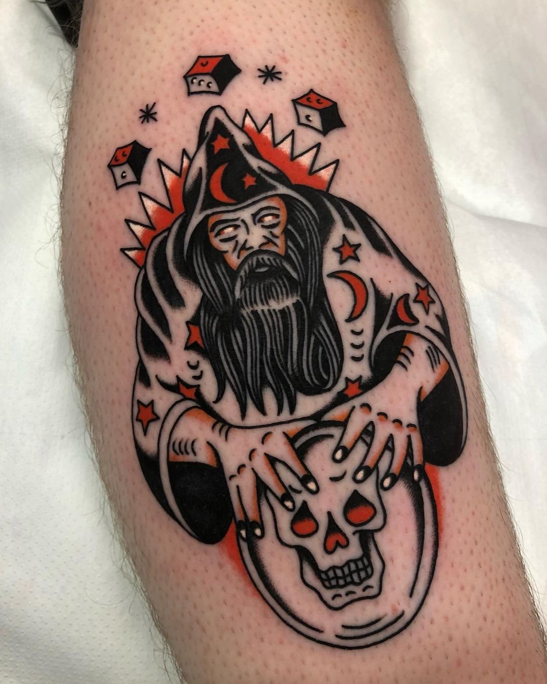 Black Tides Tattoo  Traditional wizard from yesterday thanks liam   Facebook