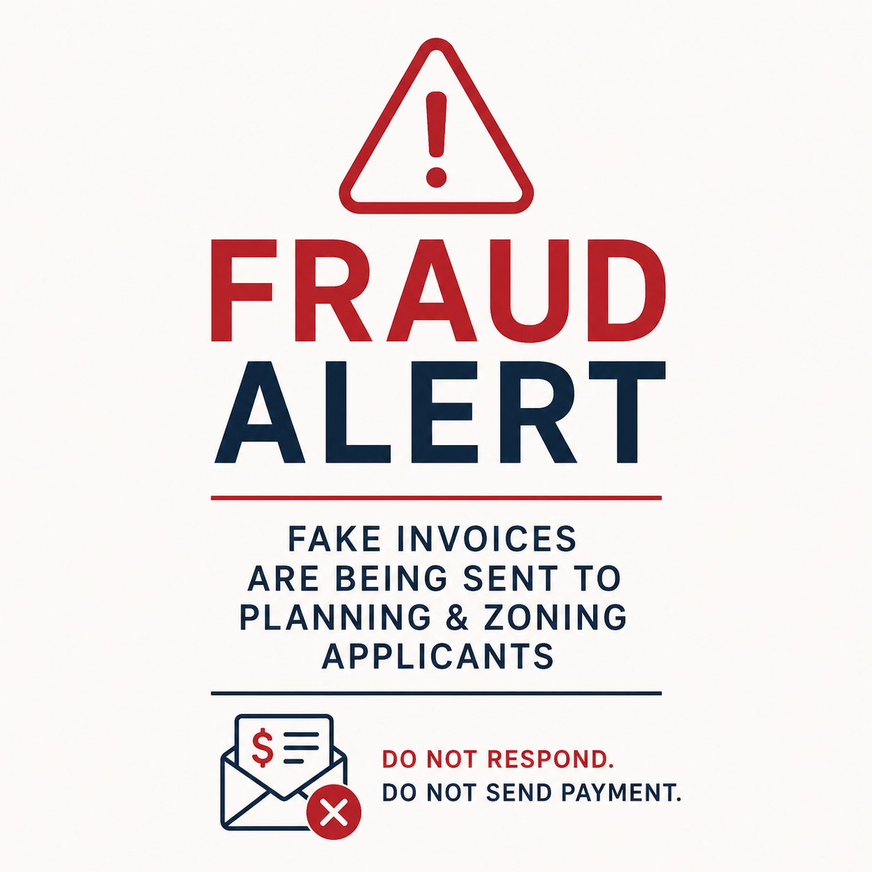 Fraud Alert: Fake Invoices Targeting Planning &amp; Zoning Applicants